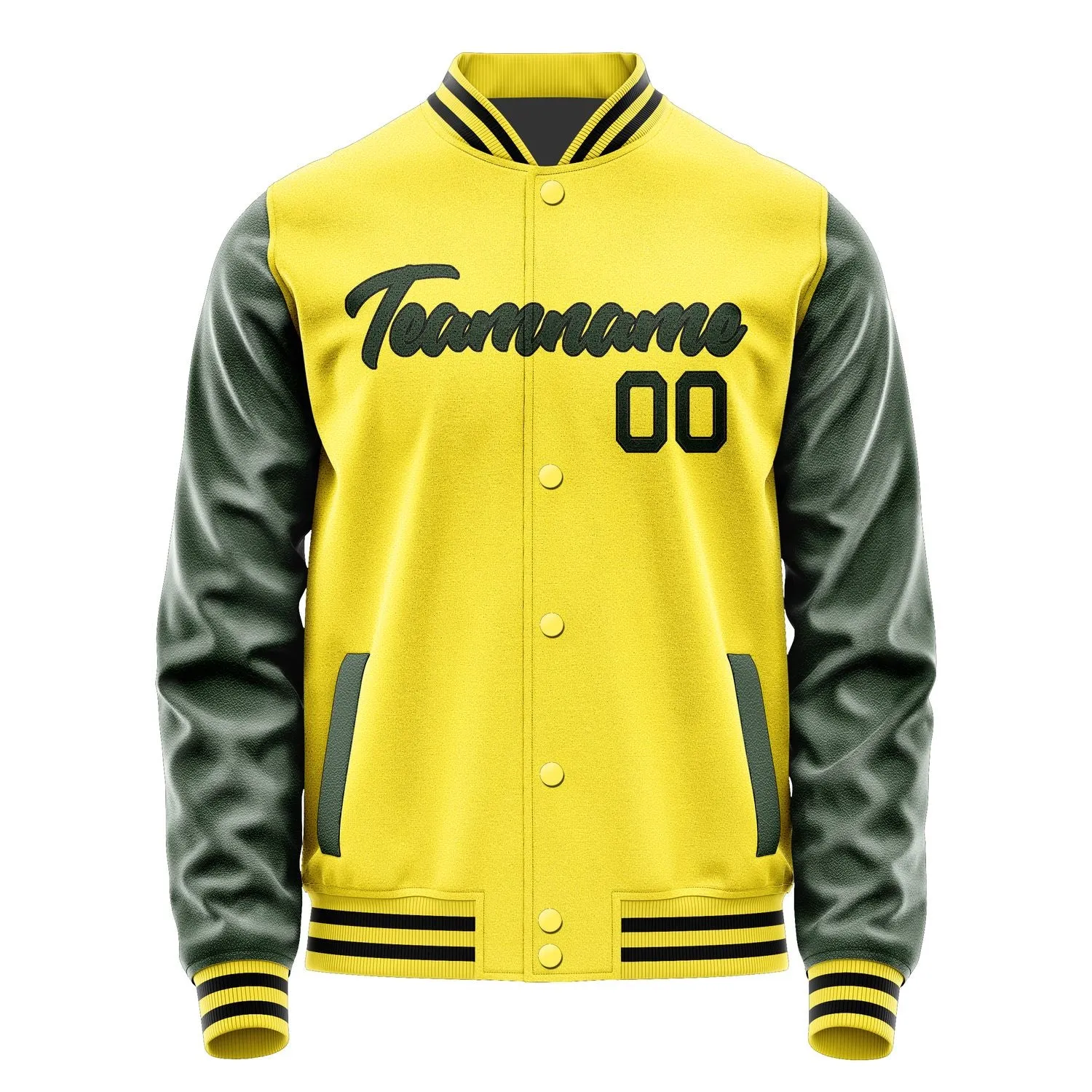 Custom Light Yellow Dark Green Jacket sold by Tailorly product image thumbnail 2