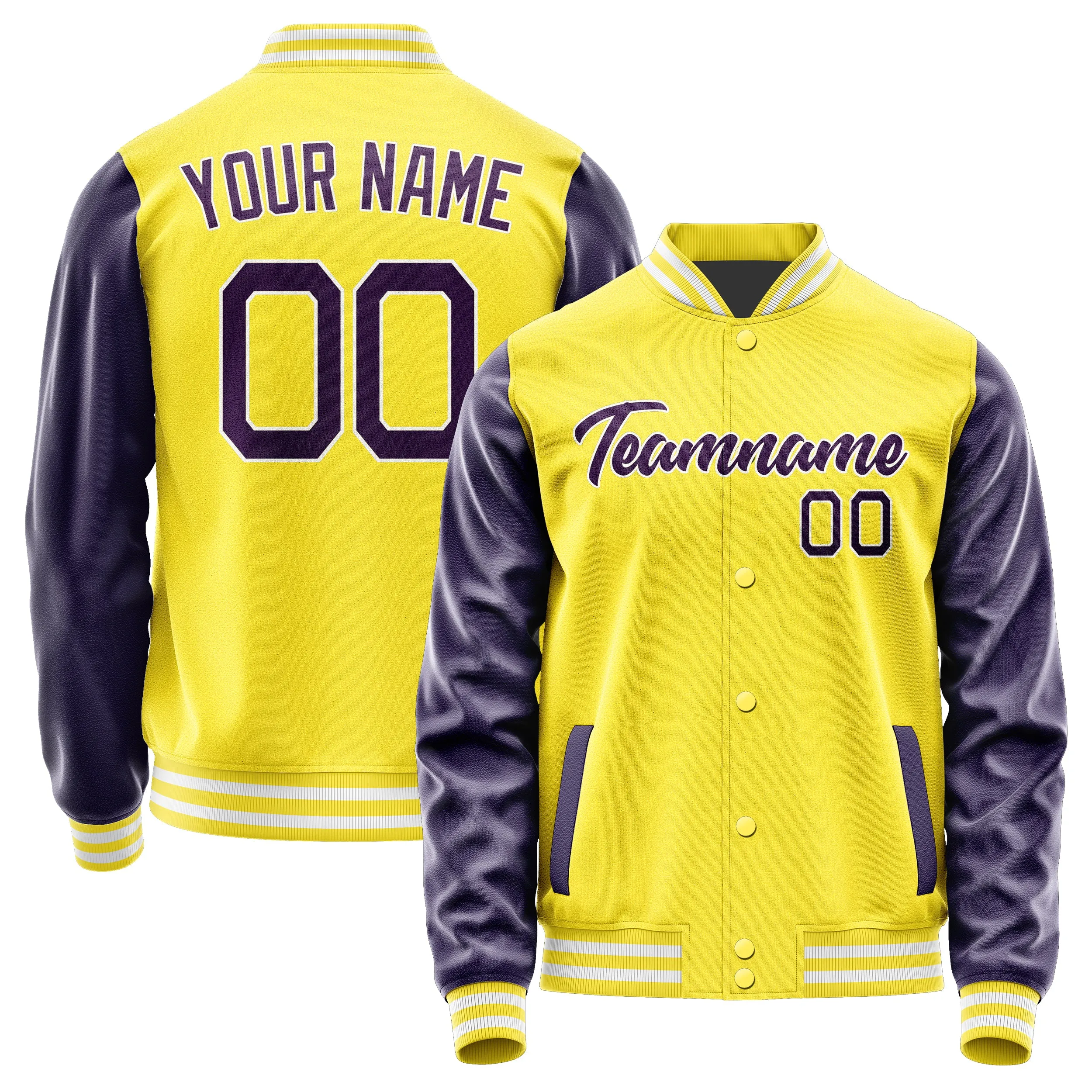 Custom Light Yellow Purple Jacket sold by Tailorly