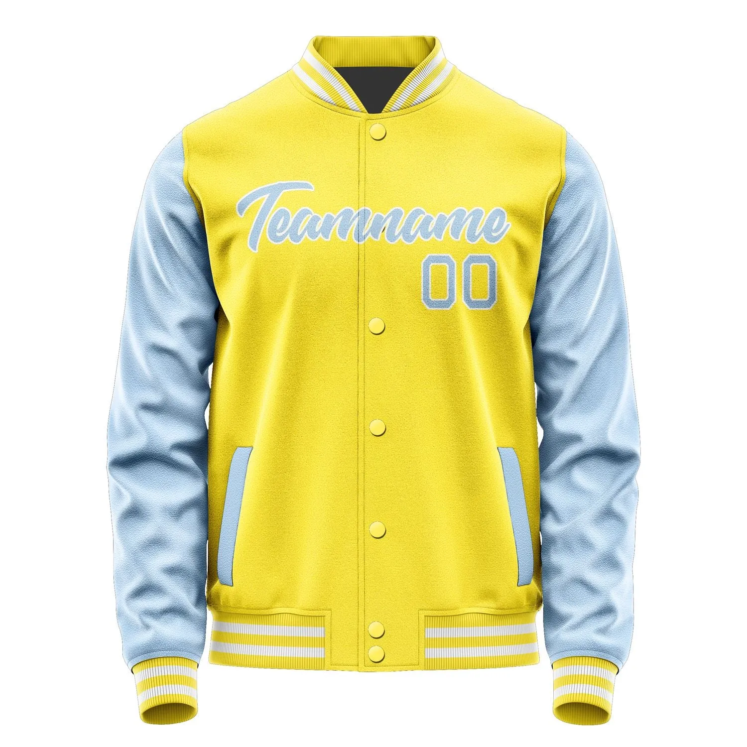 Custom Light Yellow Light Blue Jacket sold by Tailorly product image thumbnail 2
