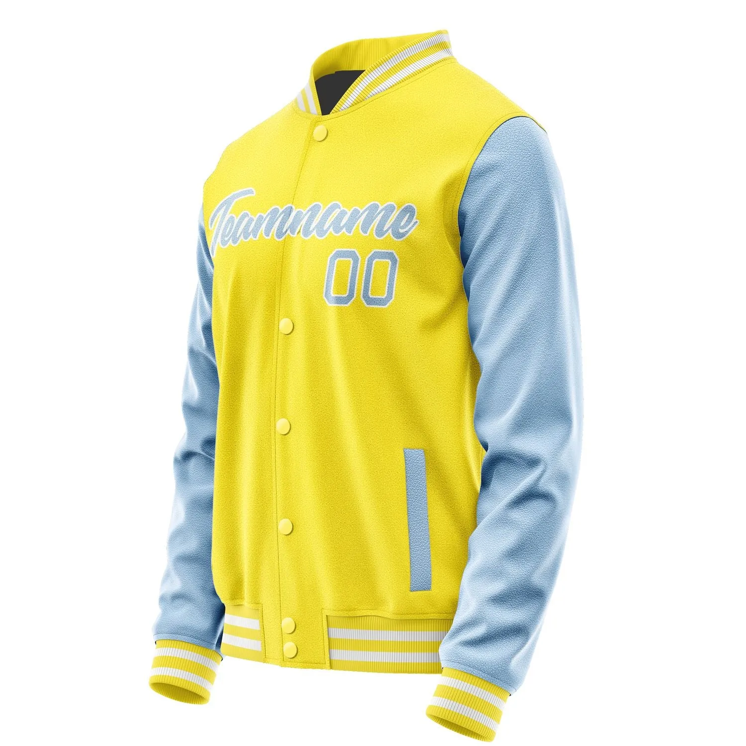 Custom Light Yellow Light Blue Jacket sold by Tailorly product image thumbnail 3
