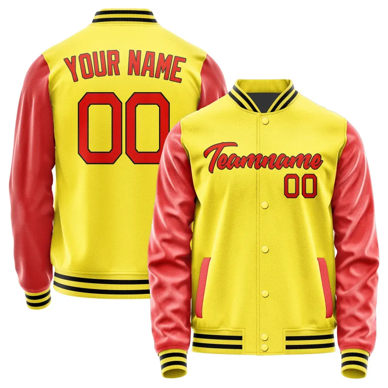 Custom Light Yellow Orange Red Jacket sold by Tailorly
