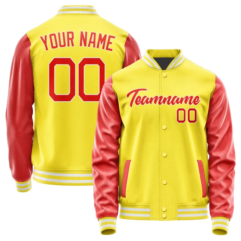 Custom Light Yellow Orange Red Jacket sold by Tailorly