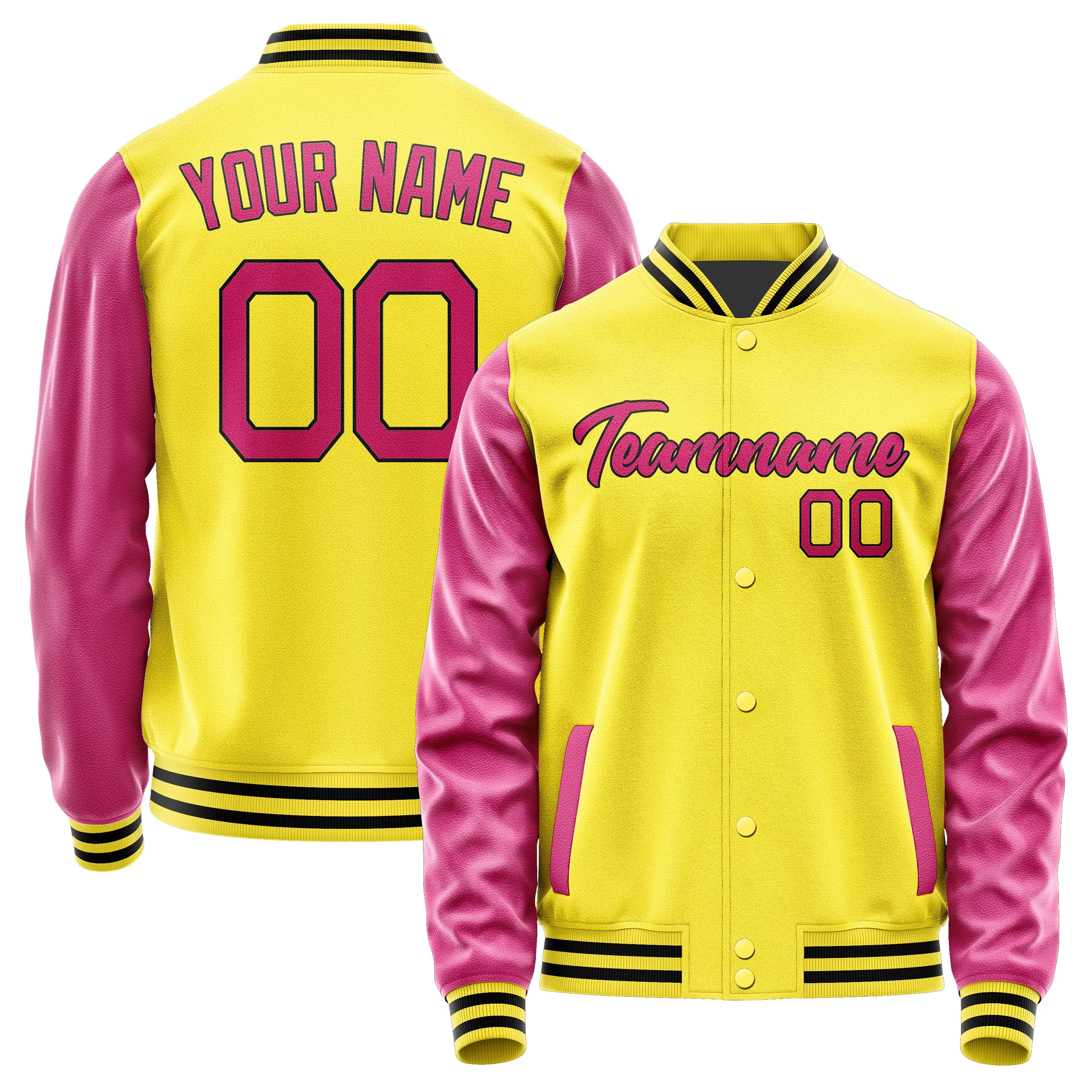 Custom Light Yellow Pink Jacket sold by Tailorly