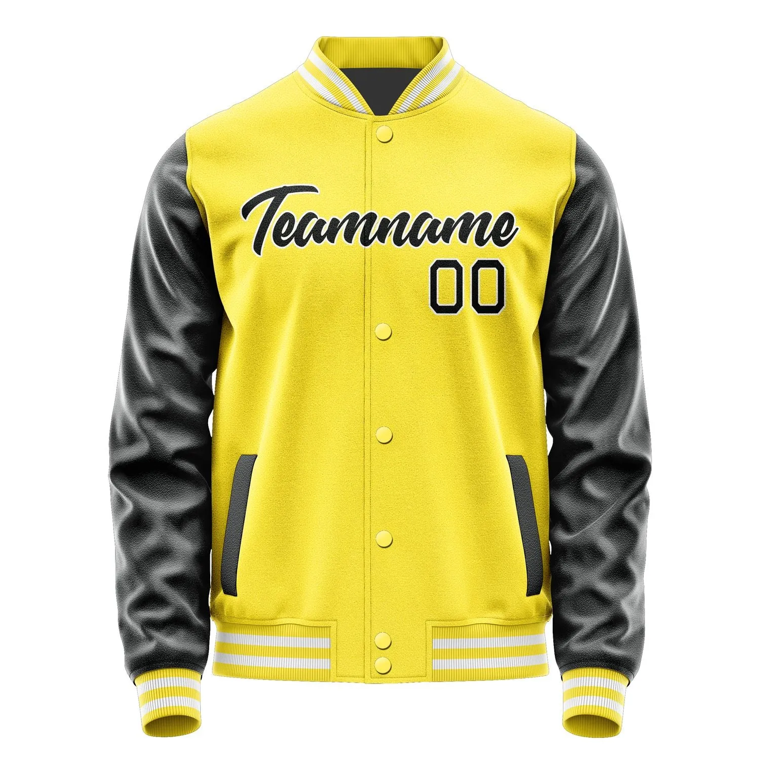 Custom Light Yellow Black Jacket sold by Tailorly product image thumbnail 2