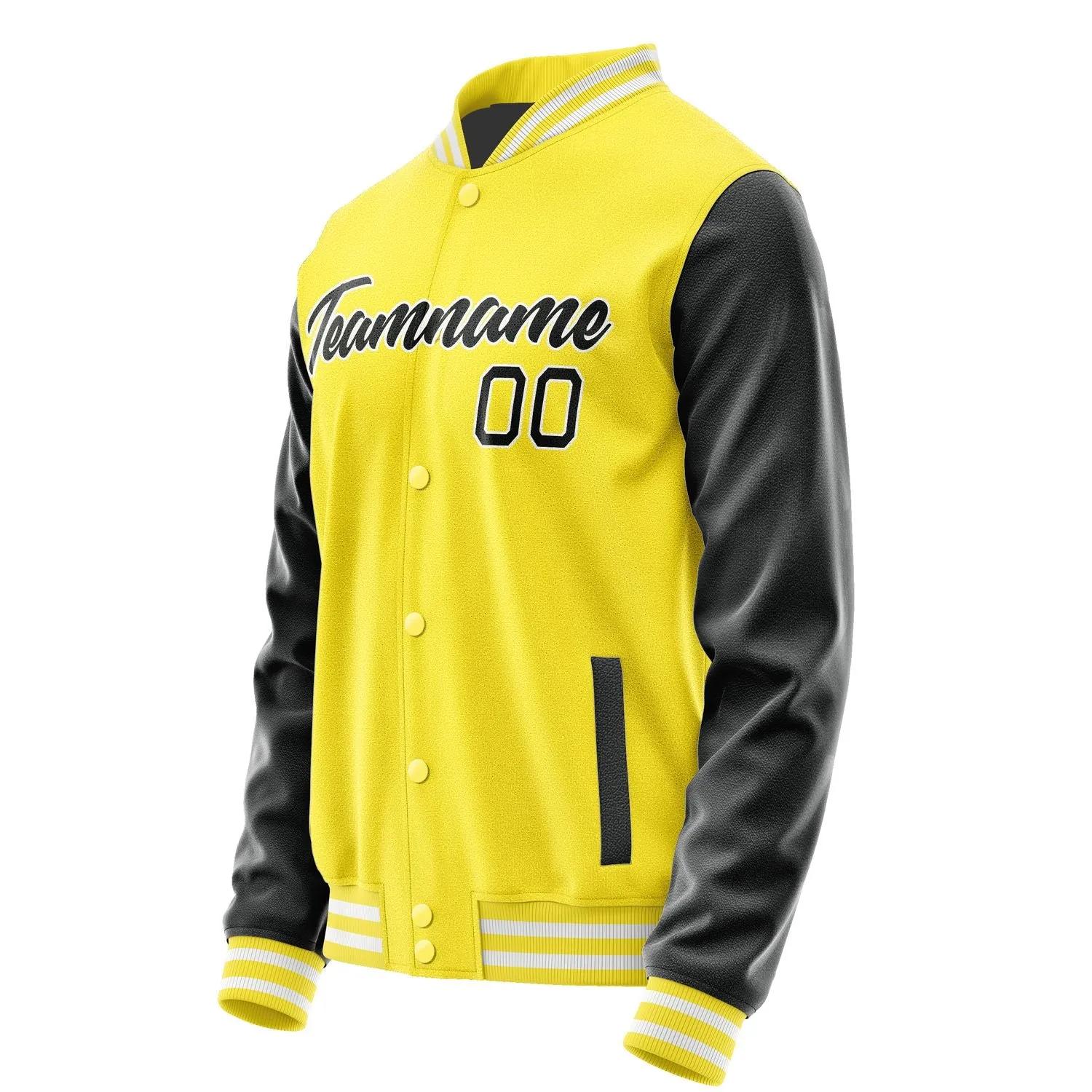 Custom Light Yellow Black Jacket sold by Tailorly product image thumbnail 3