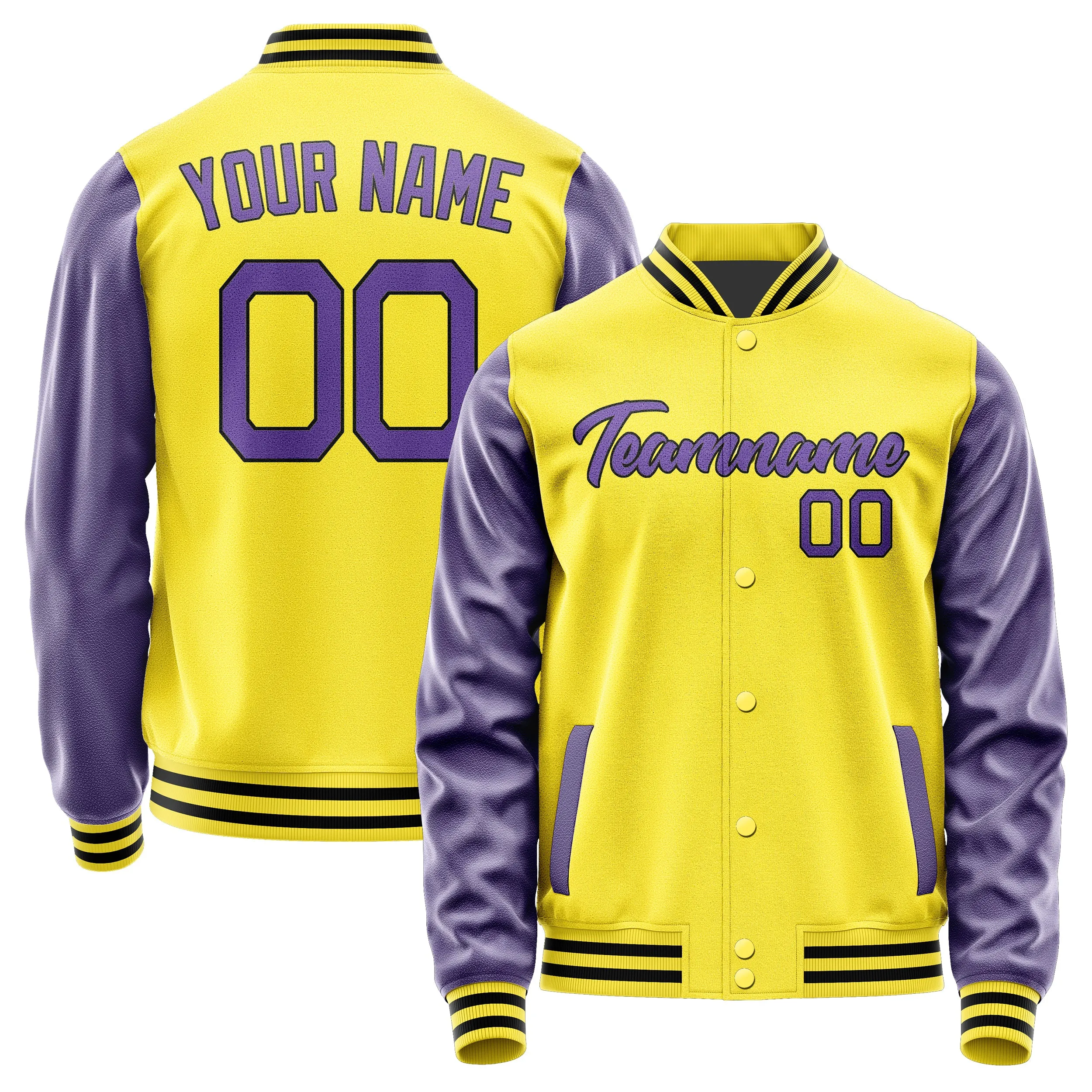 Custom Light Yellow Light Purple Jacket sold by Tailorly
