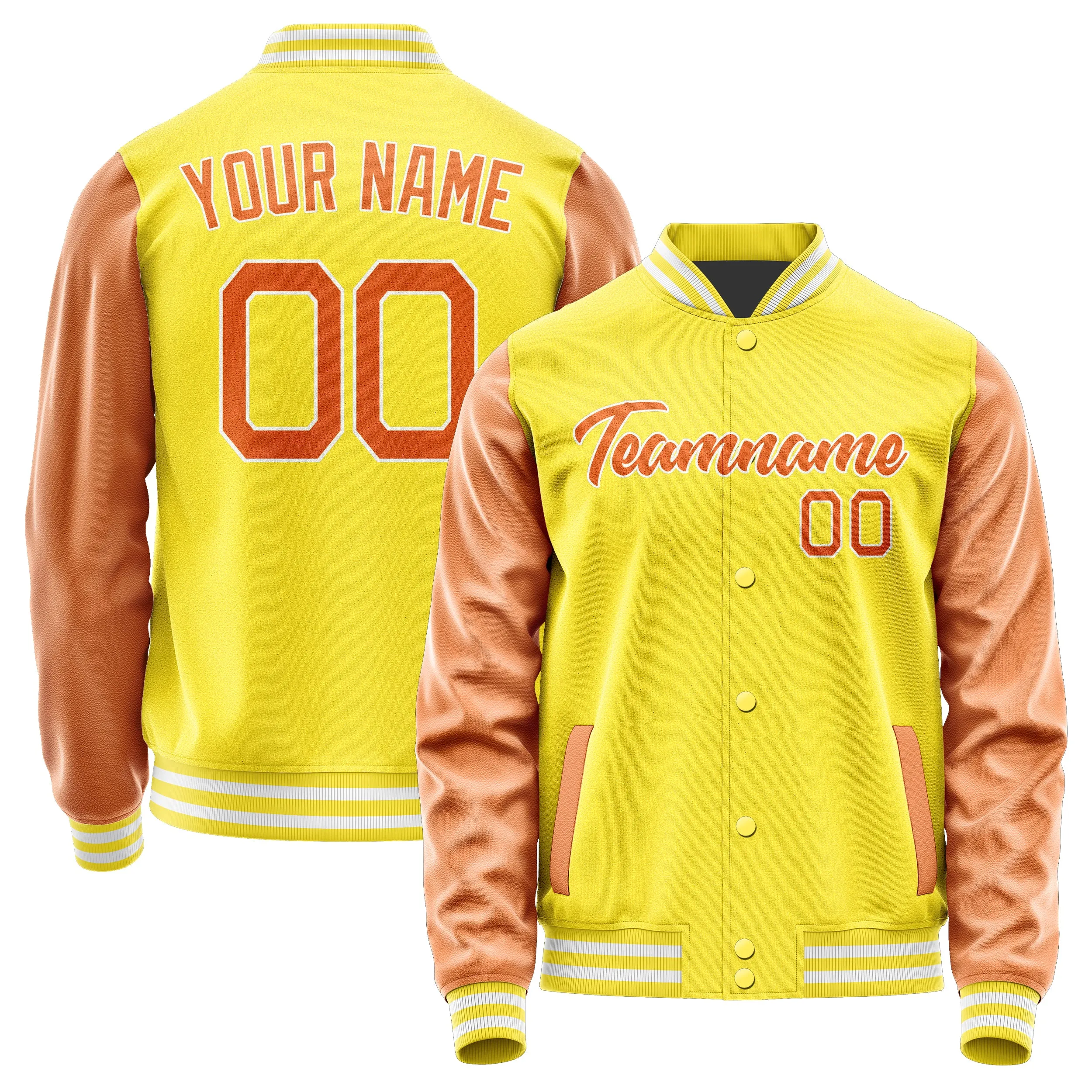 Custom Light Yellow Orange Jacket sold by Tailorly