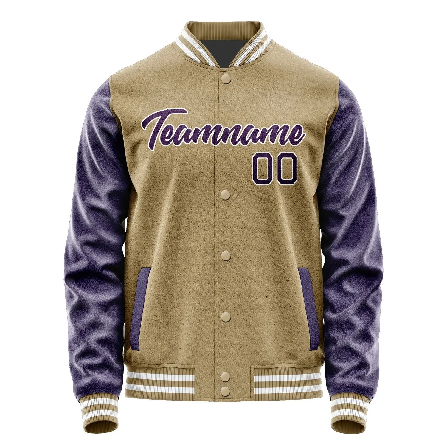 Custom Light Khaki Purple Jacket sold by Tailorly product image thumbnail 2
