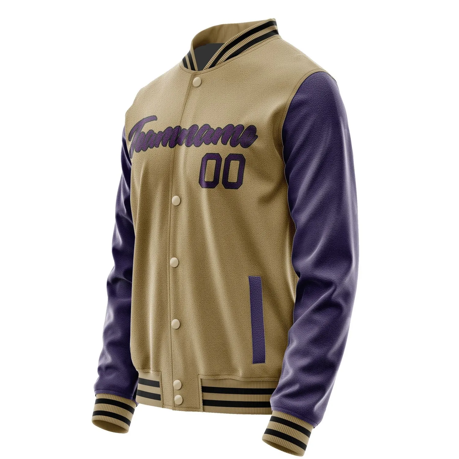 Custom Light Khaki Purple Jacket sold by Tailorly product image thumbnail 3