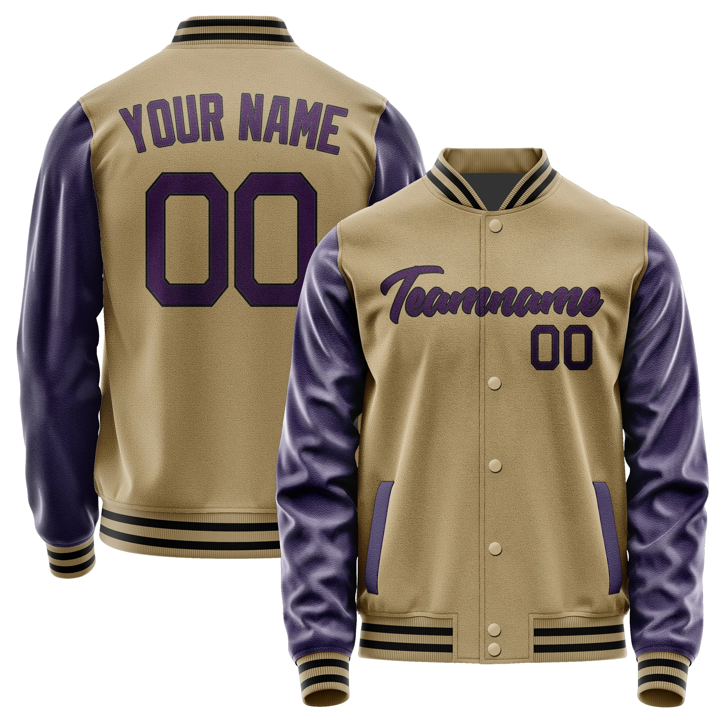 Custom Light Khaki Purple Jacket sold by Tailorly