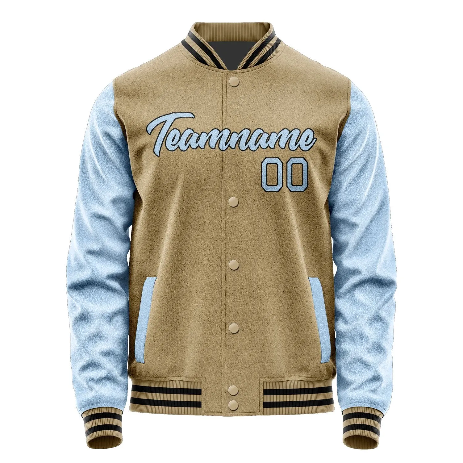 Custom Light Khaki Light Blue Jacket sold by Tailorly product image thumbnail 2
