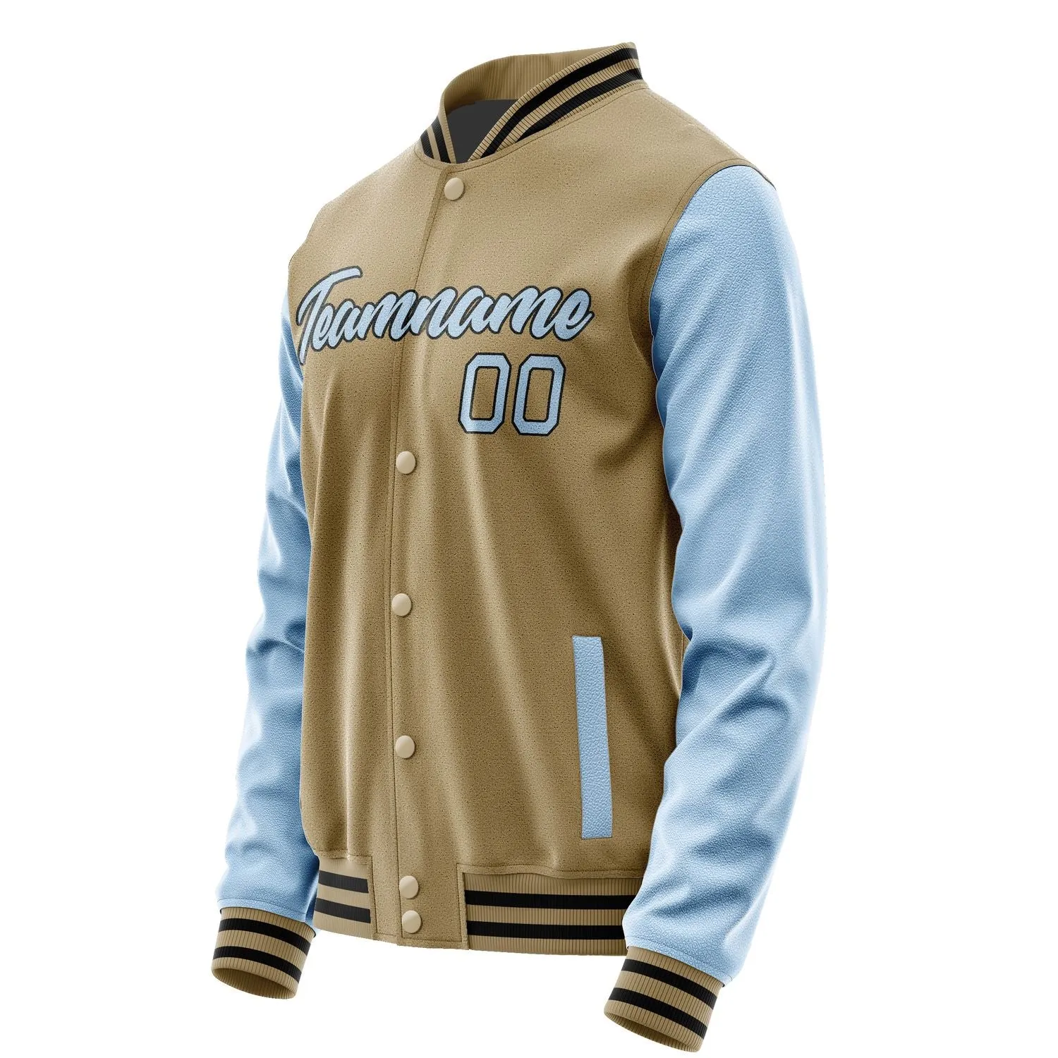 Custom Light Khaki Light Blue Jacket sold by Tailorly product image thumbnail 3
