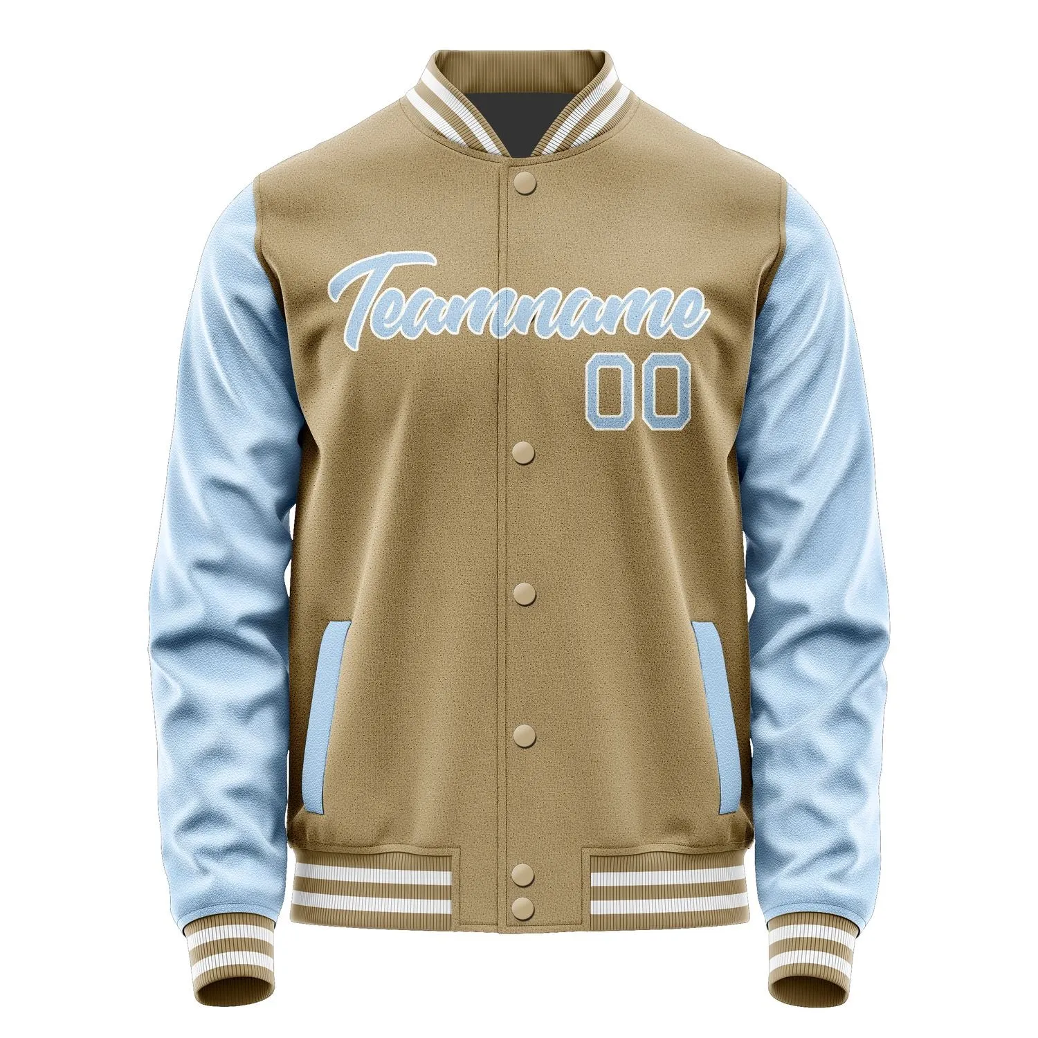 Custom Light Khaki Light Blue Jacket sold by Tailorly product image thumbnail 2
