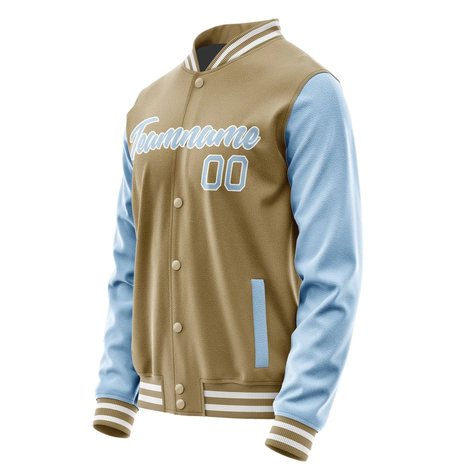 Custom Light Khaki Light Blue Jacket sold by Tailorly product image thumbnail 3