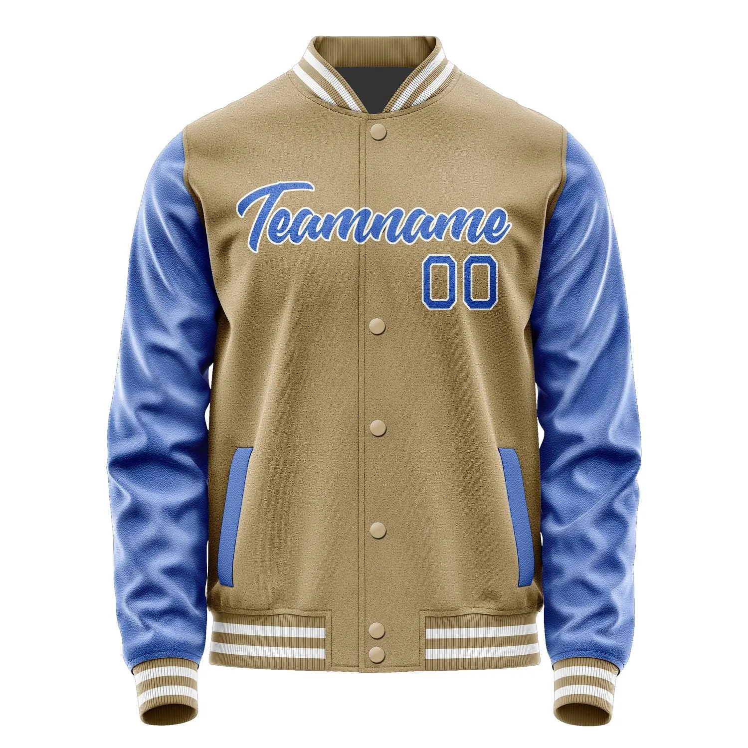 Custom Light Khaki Sky Blue Jacket sold by Tailorly product image thumbnail 2