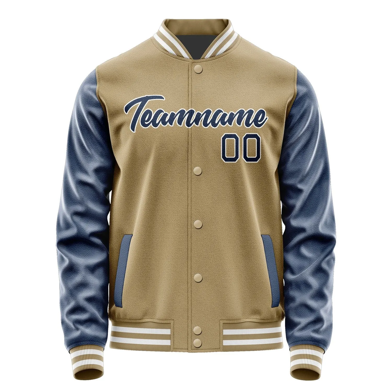 Custom Light Khaki Blue Jacket sold by Tailorly product image thumbnail 2