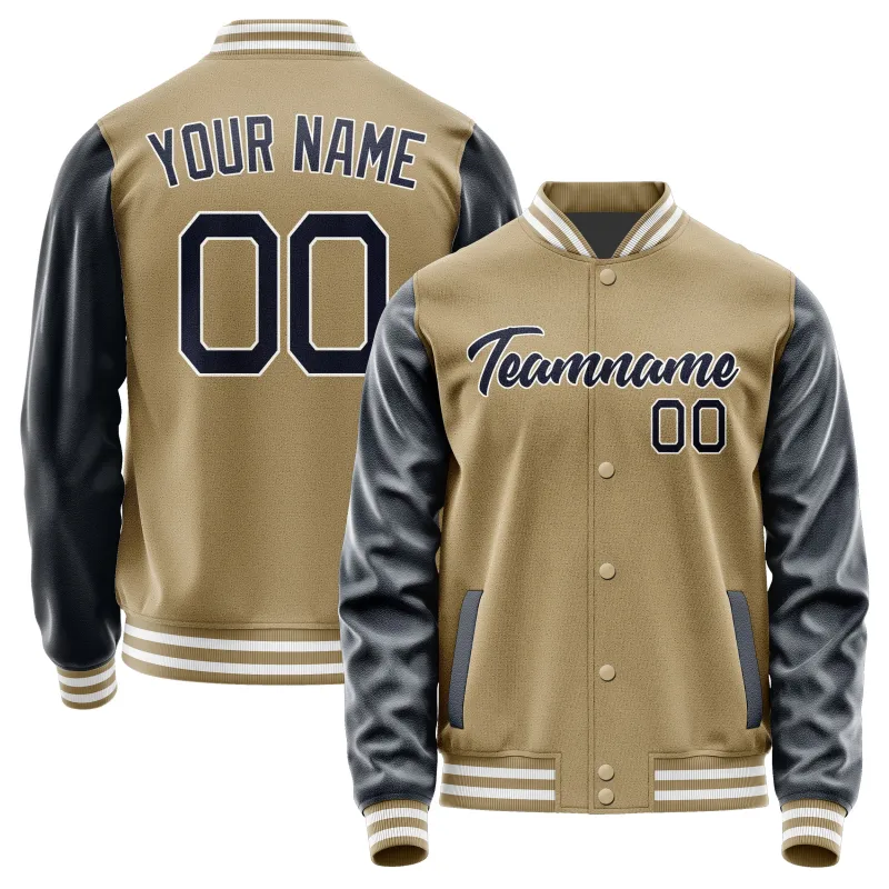 Custom Light Khaki Navy Jacket sold by Tailorly