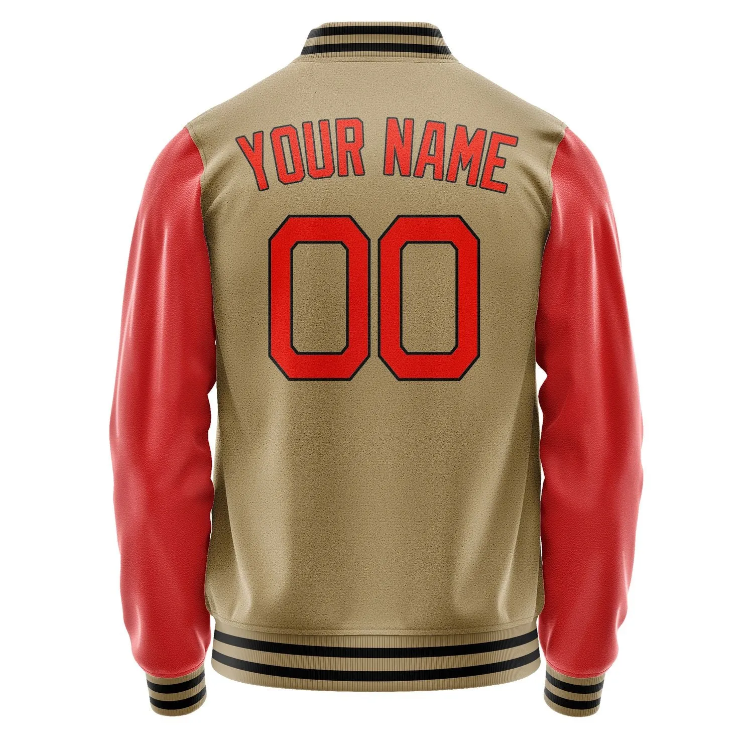 Custom Light Khaki Orange Red Jacket sold by Tailorly product image thumbnail 4