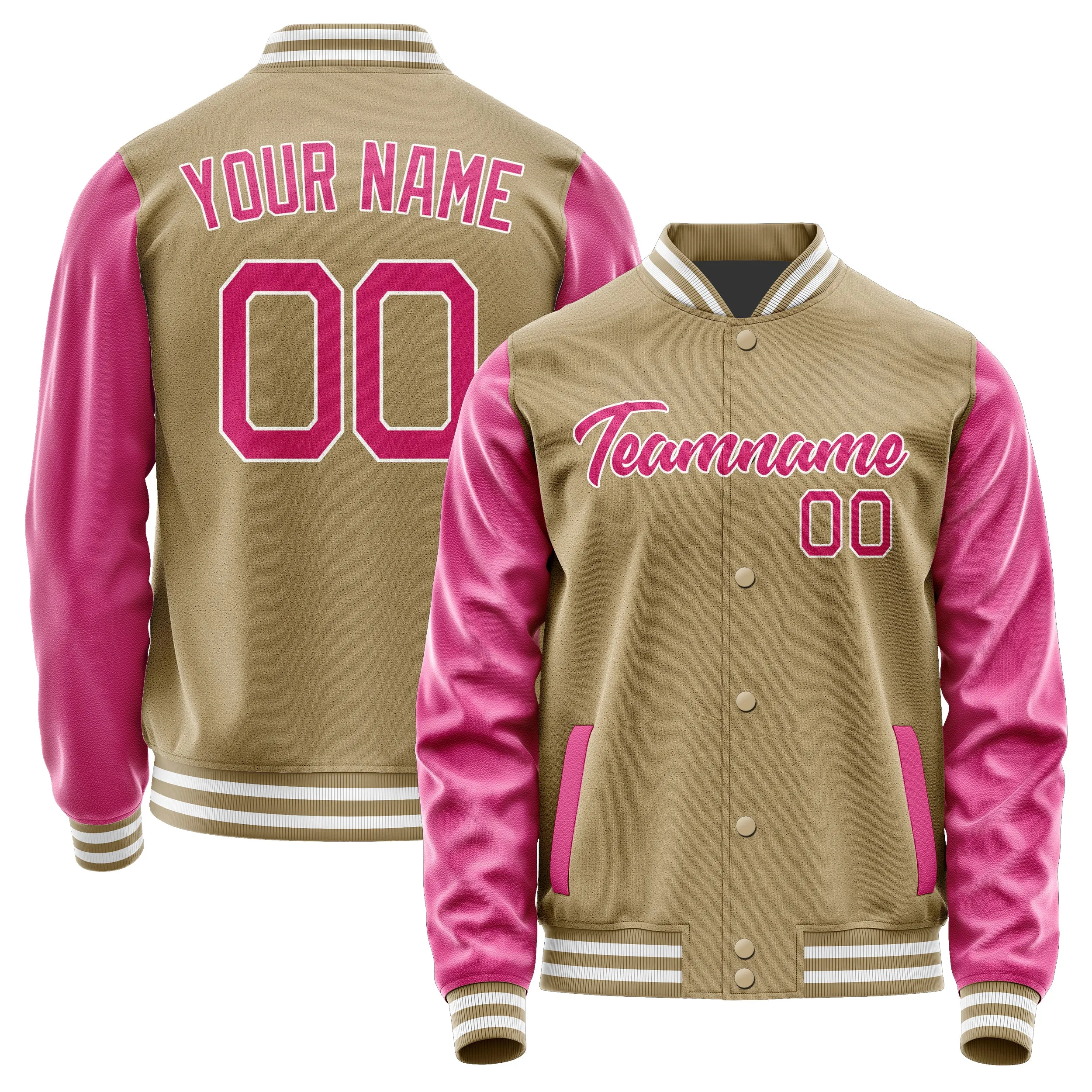 Custom Light Khaki Pink Jacket sold by Tailorly