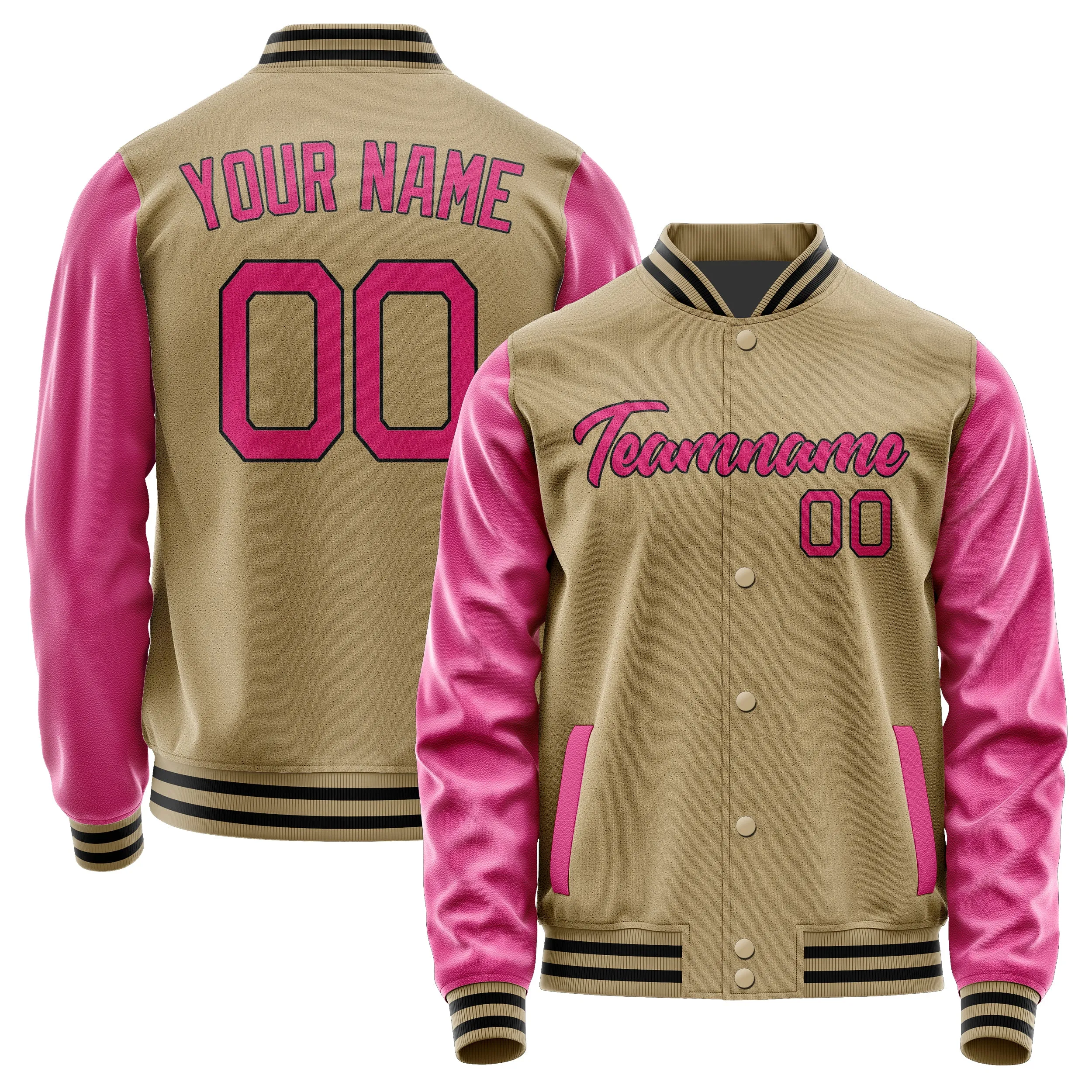 Custom Light Khaki Pink Jacket sold by Tailorly