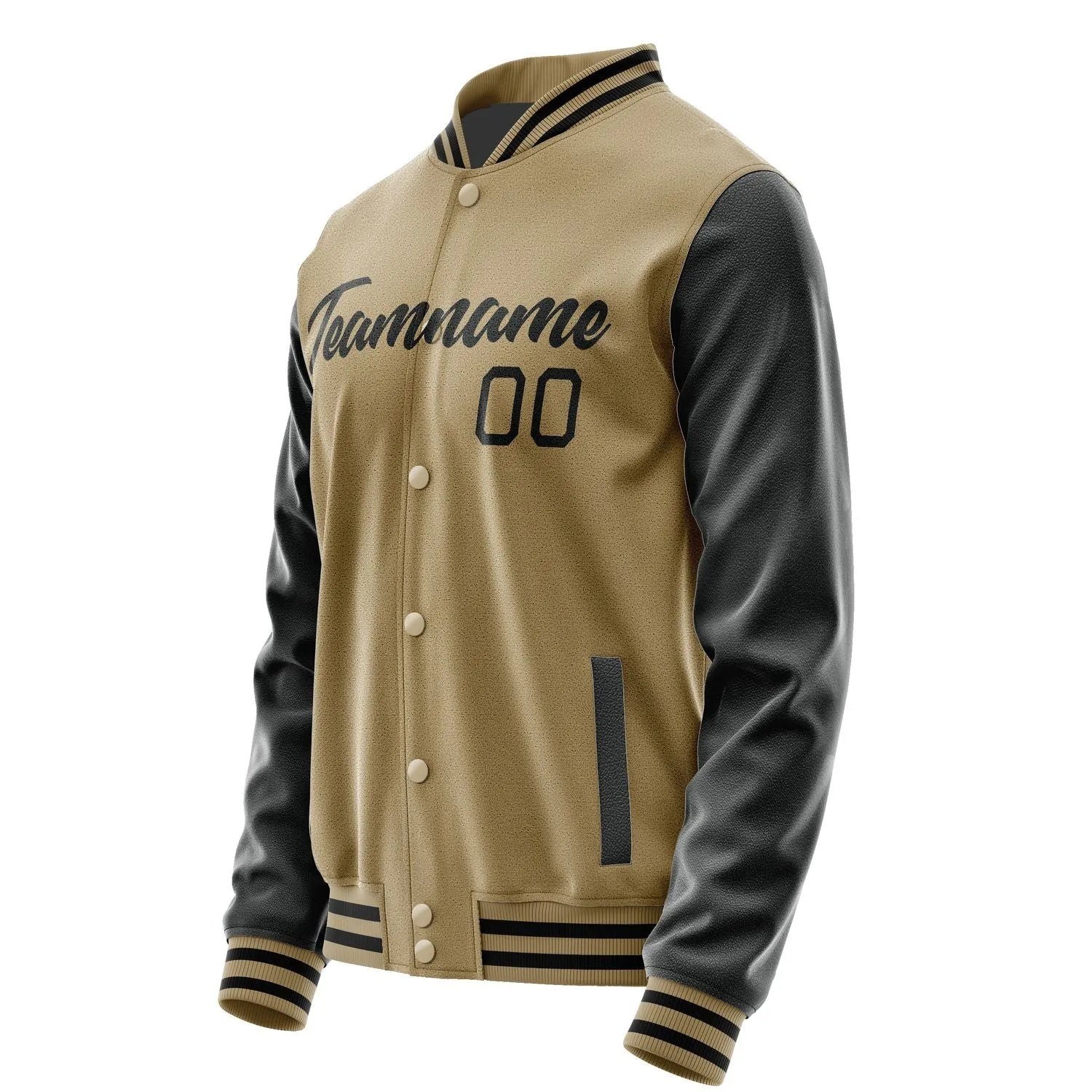 Custom Light Khaki Black Jacket sold by Tailorly product image thumbnail 3