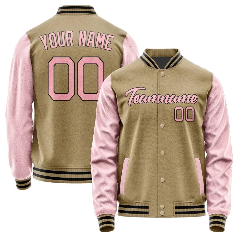 Custom Light Khaki Light Pink Jacket sold by Tailorly