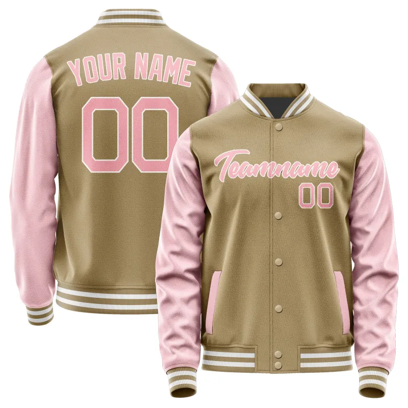 Custom Light Khaki Light Pink Jacket sold by Tailorly
