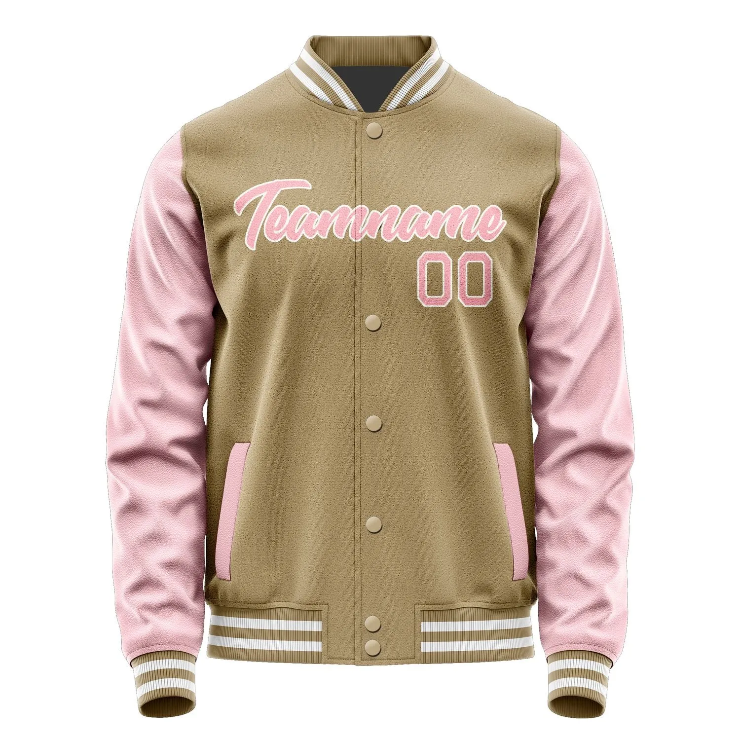 Custom Light Khaki Light Pink Jacket sold by Tailorly product image thumbnail 2