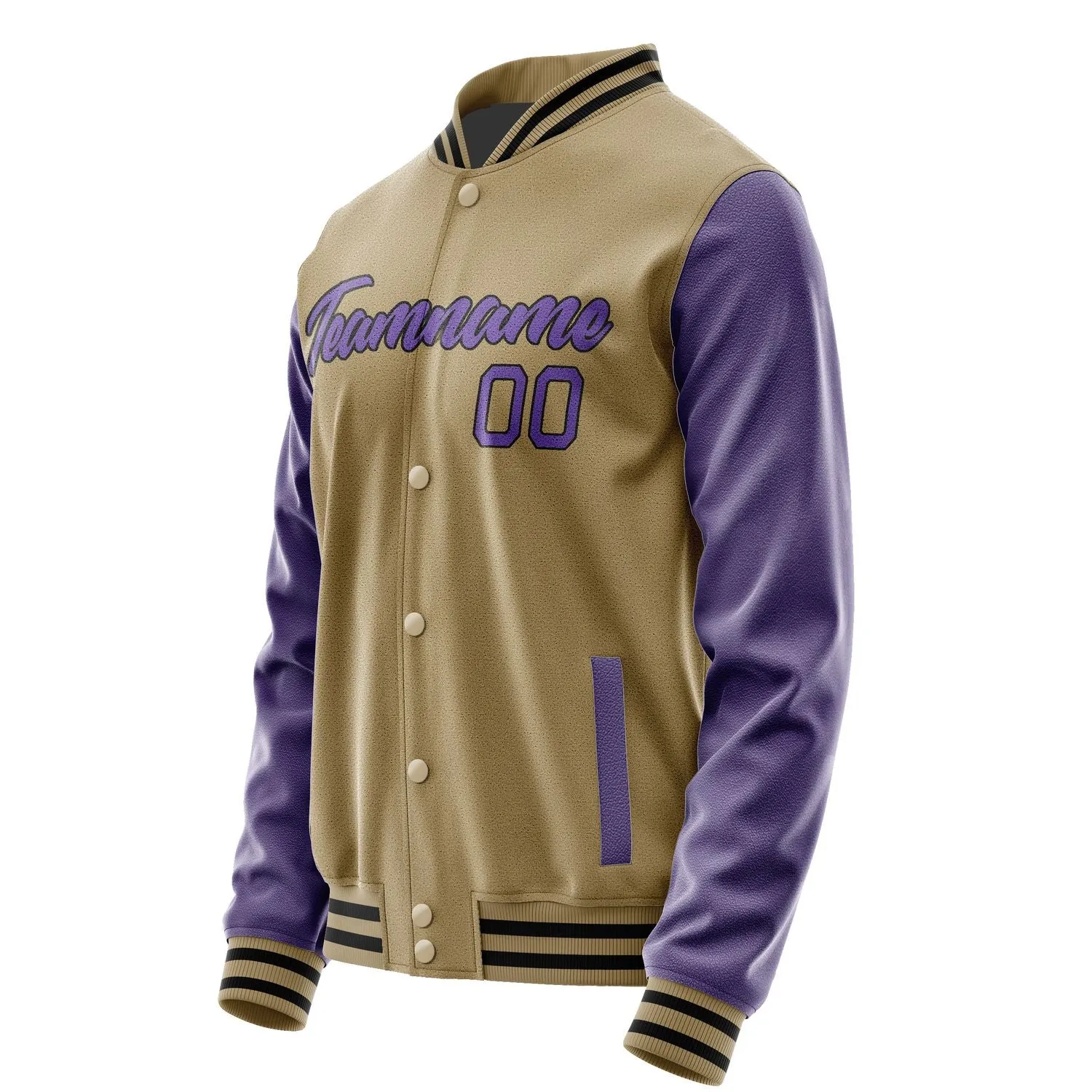 Custom Light Khaki Light Purple Jacket sold by Tailorly product image thumbnail 3