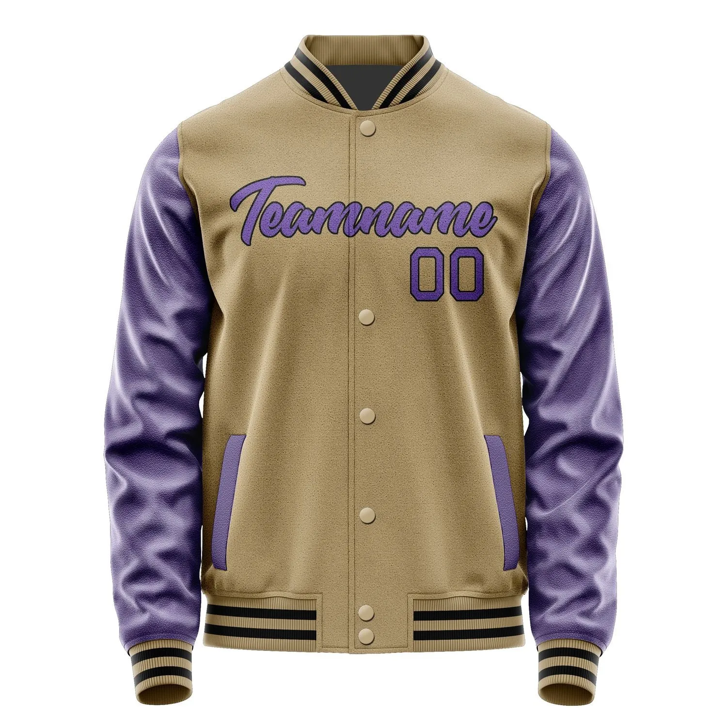 Custom Light Khaki Light Purple Jacket sold by Tailorly product image thumbnail 2
