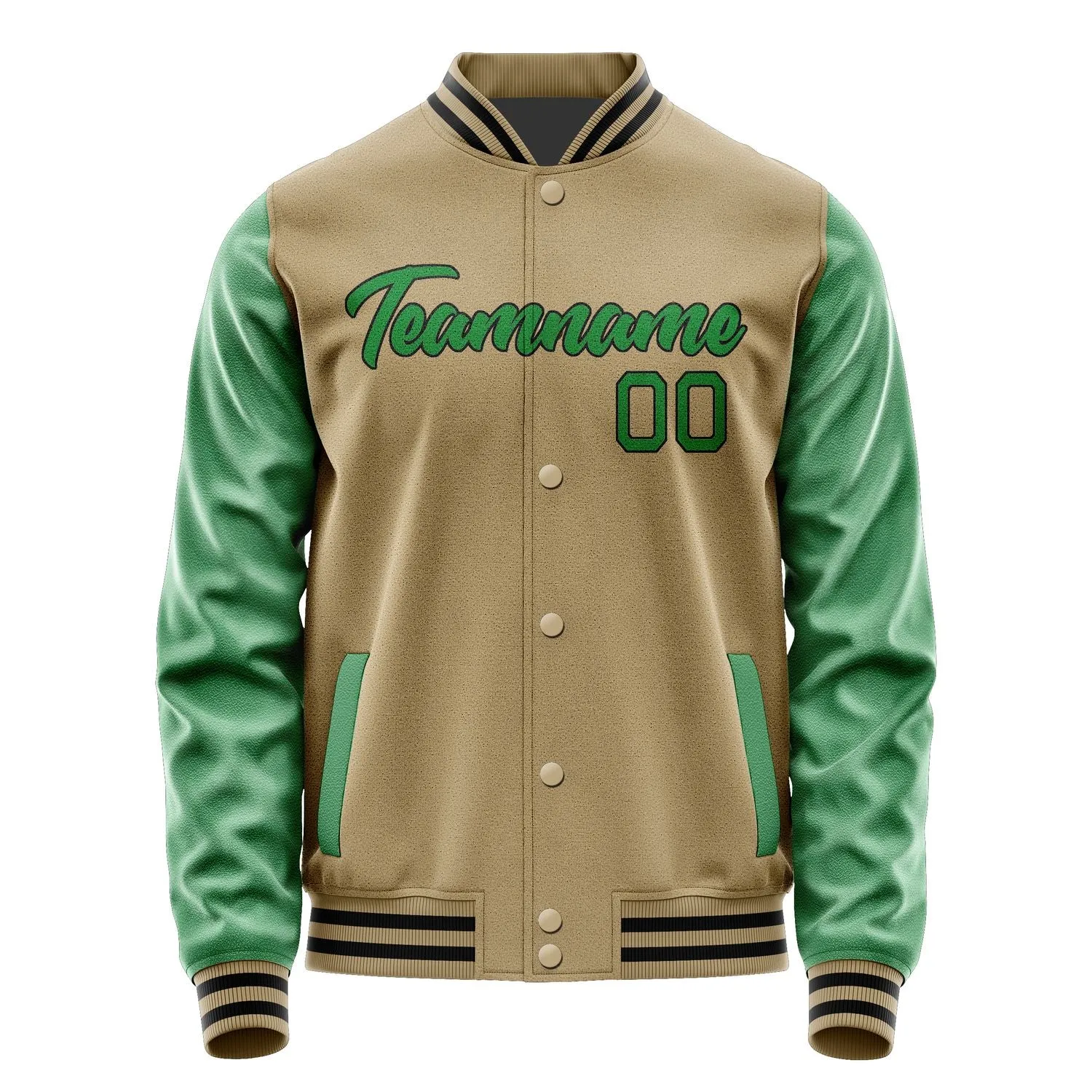 Custom Light Khaki Emerald Green Jacket sold by Tailorly product image thumbnail 2