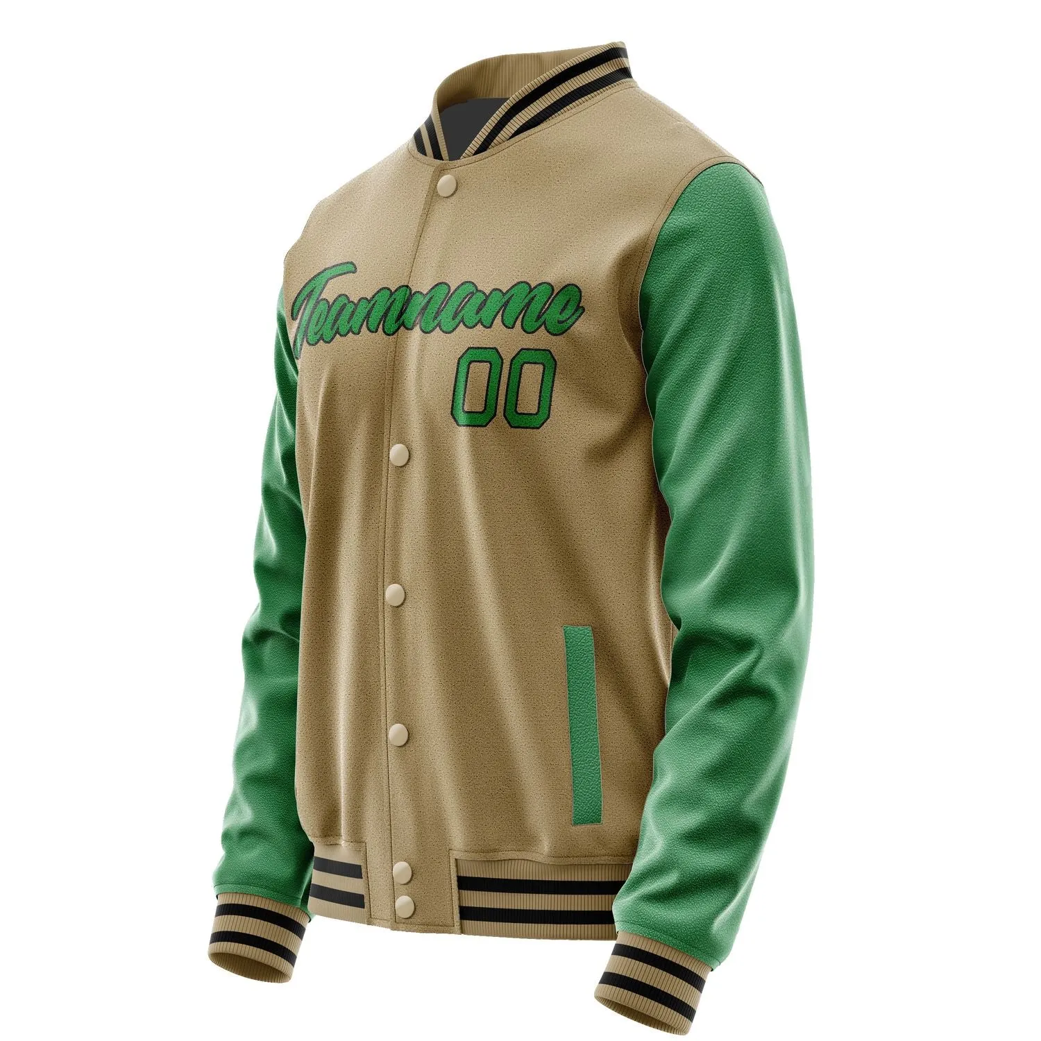 Custom Light Khaki Emerald Green Jacket sold by Tailorly product image thumbnail 3