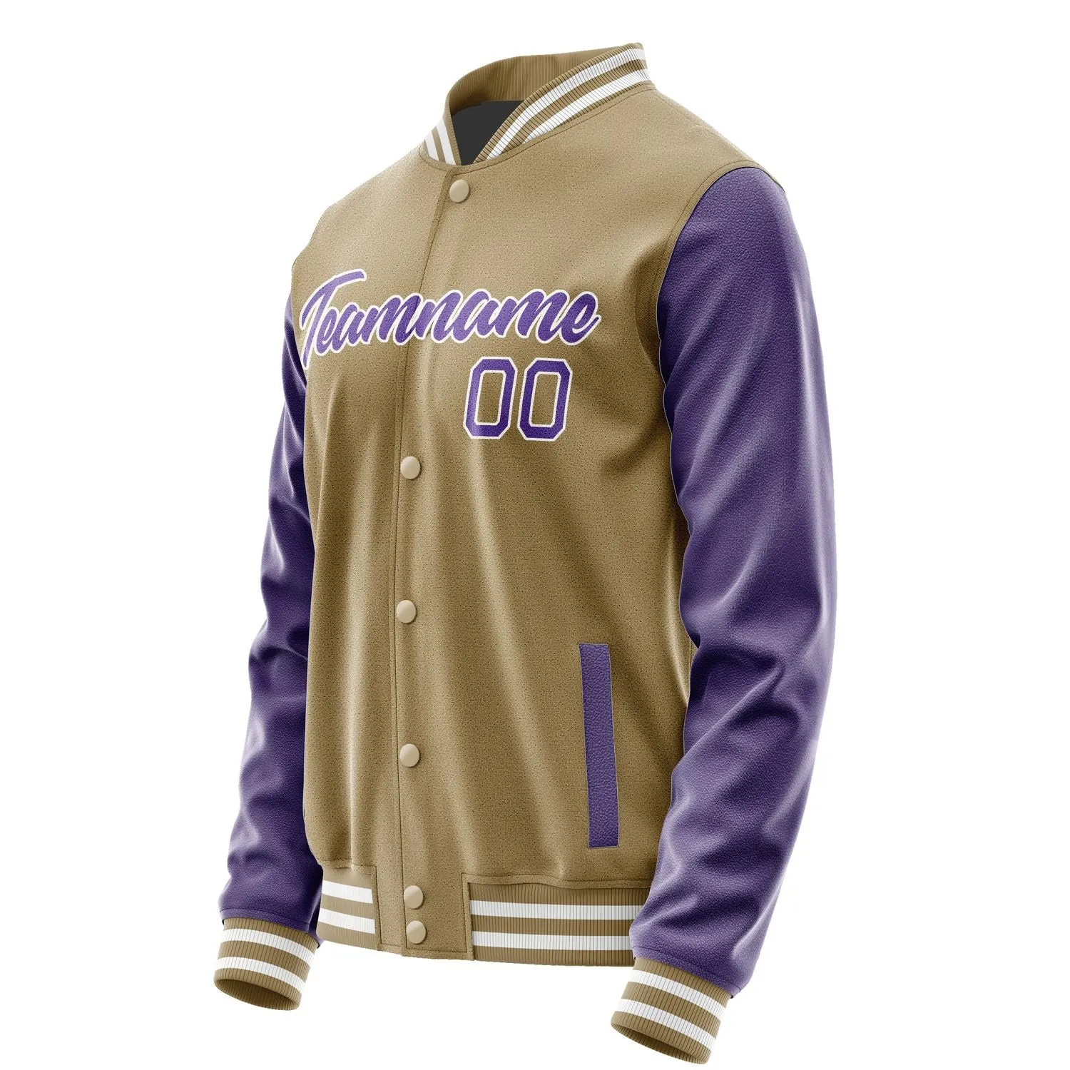 Custom Light Khaki Light Purple Jacket sold by Tailorly product image thumbnail 3