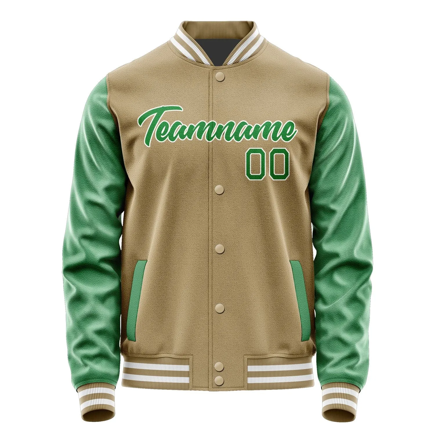 Custom Light Khaki Emerald Green Jacket sold by Tailorly product image thumbnail 2