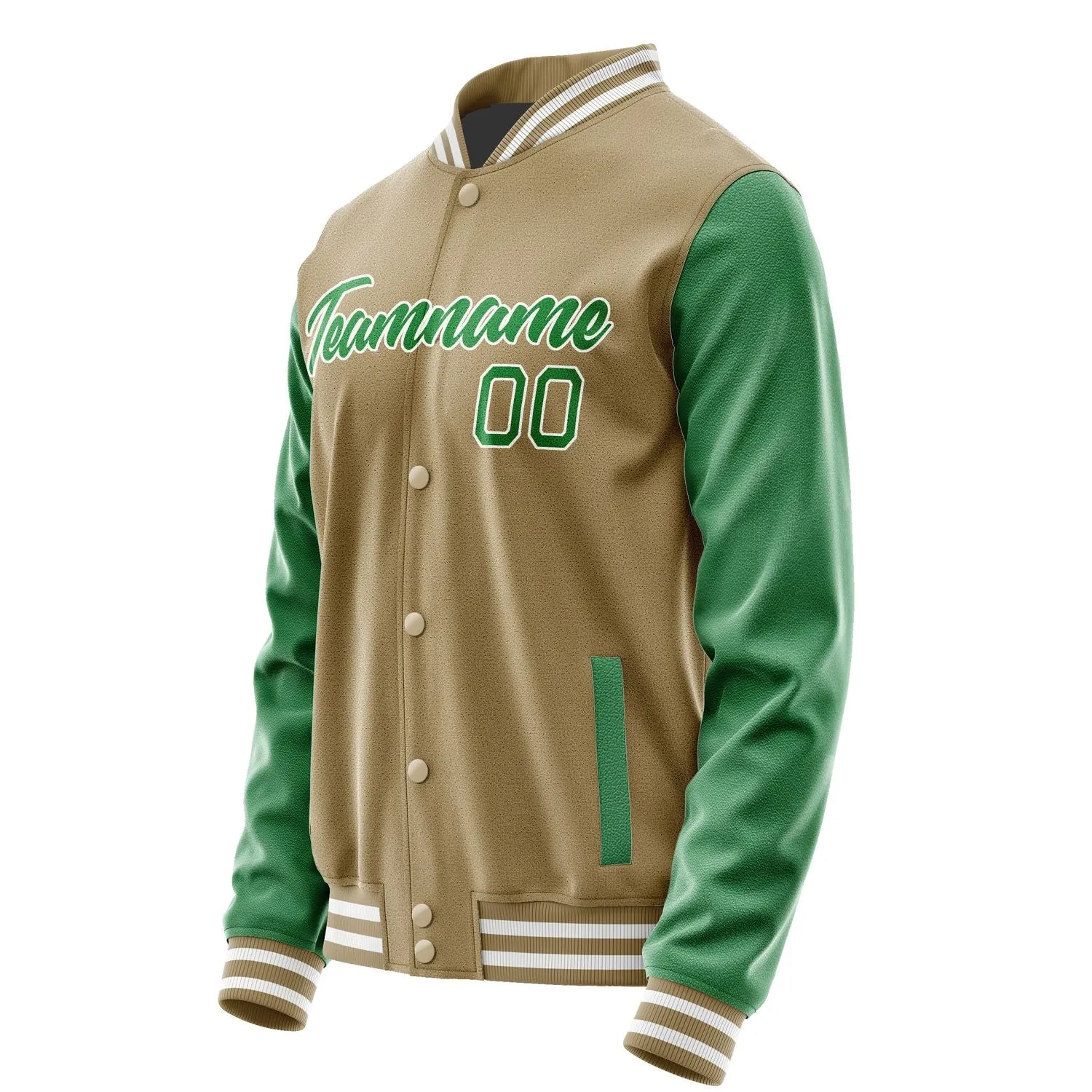 Custom Light Khaki Emerald Green Jacket sold by Tailorly product image thumbnail 3