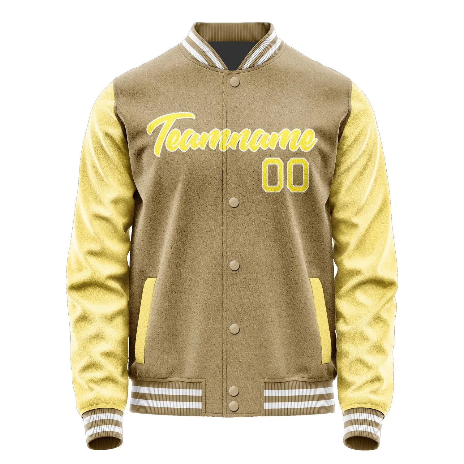 Custom Light Khaki Light Yellow Jacket sold by Tailorly product image thumbnail 2