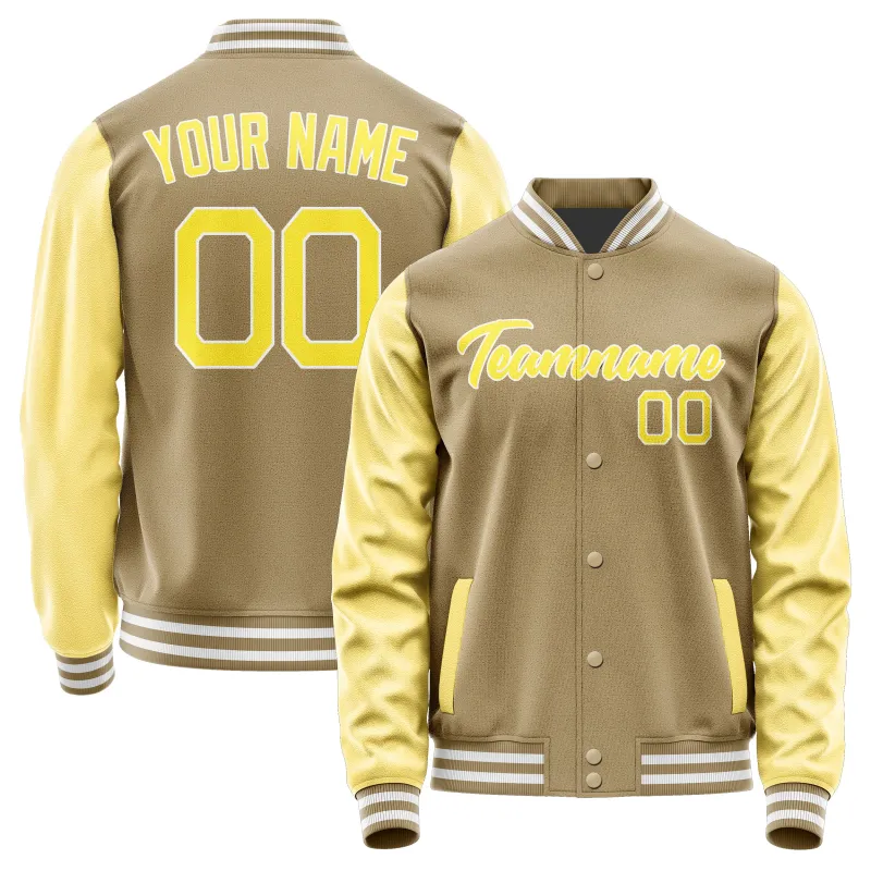 Custom Light Khaki Light Yellow Jacket sold by Tailorly