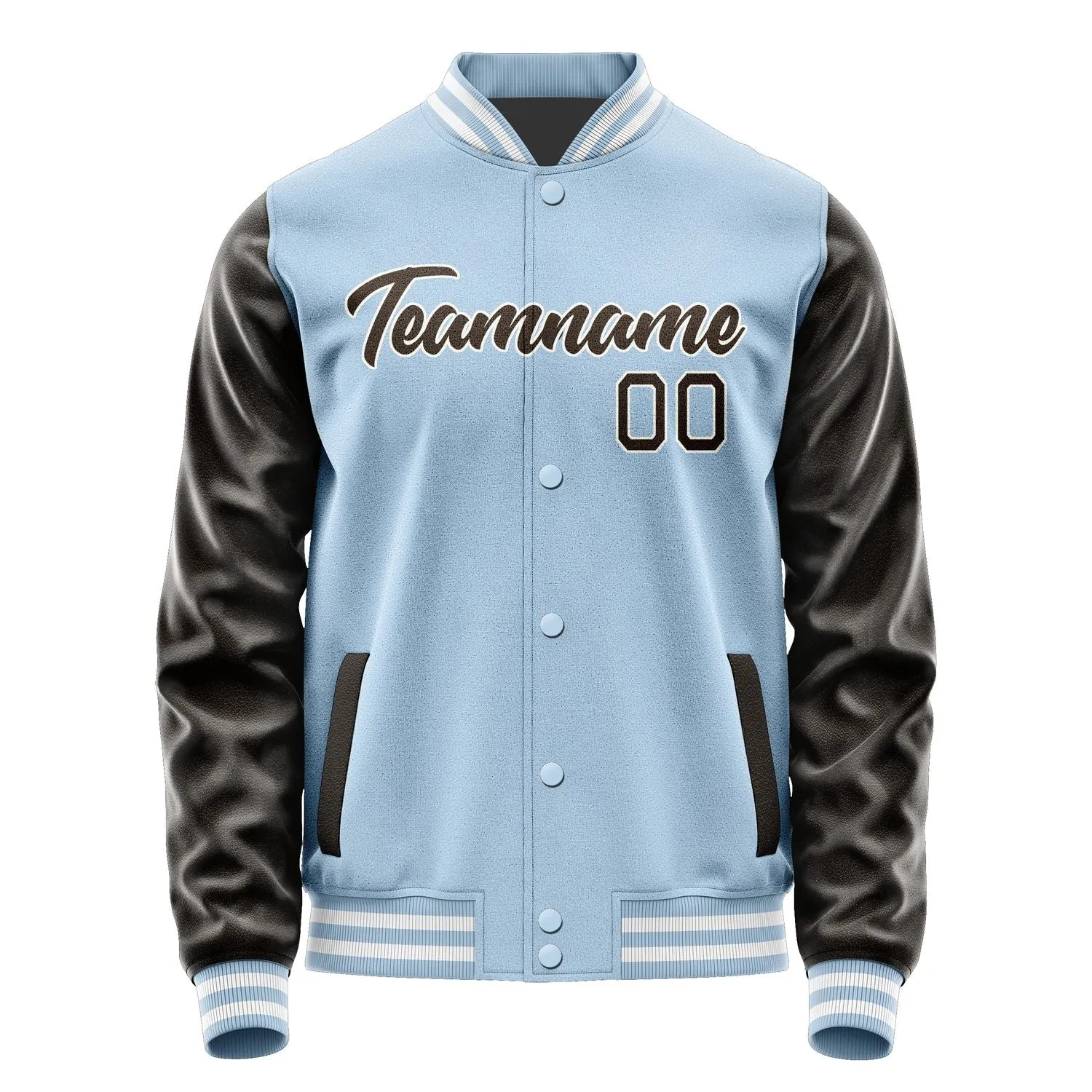 Custom Light Blue Brown Jacket sold by Tailorly product image thumbnail 2