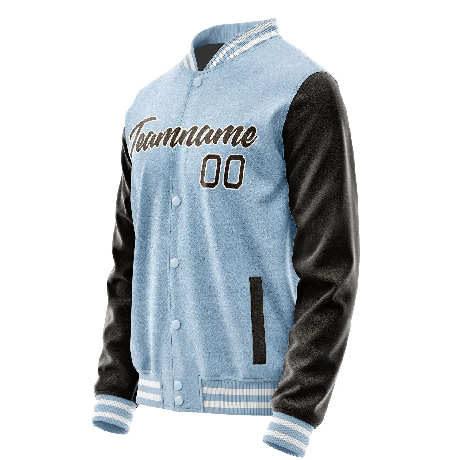 Custom Light Blue Brown Jacket sold by Tailorly product image thumbnail 3