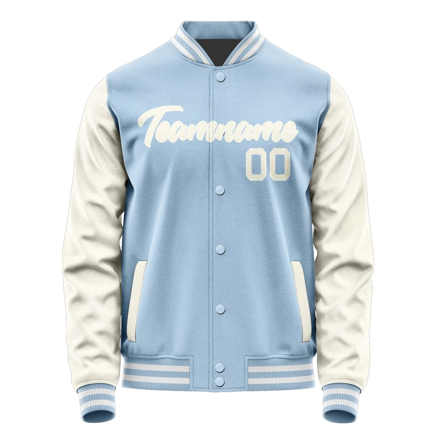 Custom Light Blue Cream Jacket sold by Tailorly product image thumbnail 2