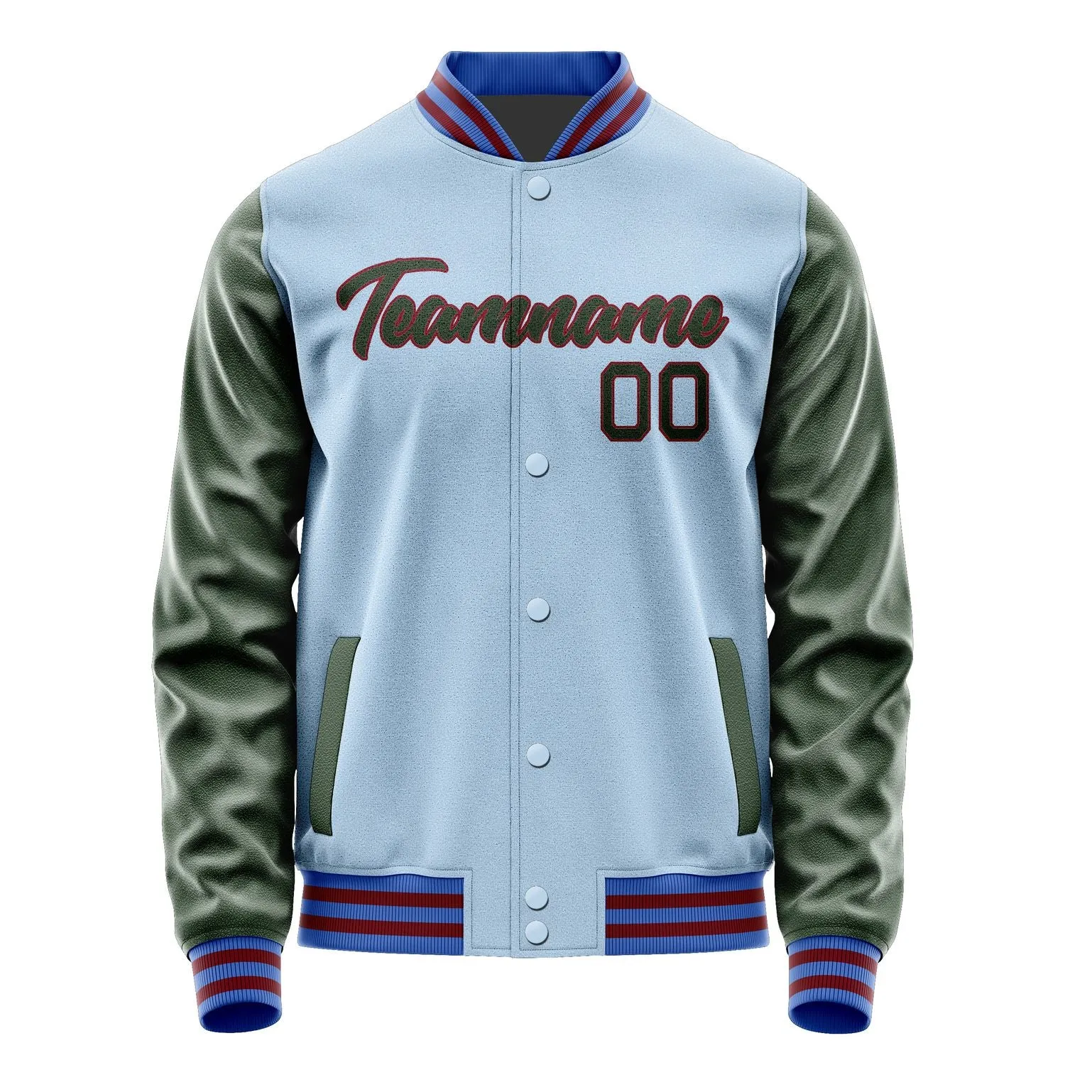 Custom Light Blue Dark Green Jacket sold by Tailorly product image thumbnail 2