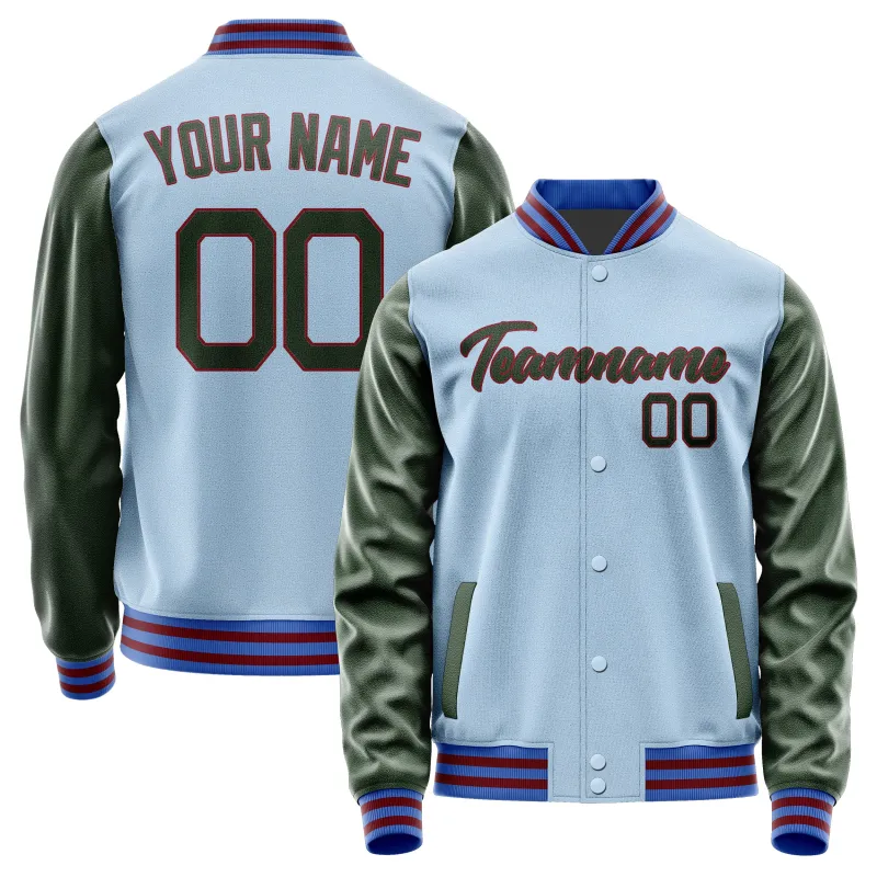 Custom Light Blue Dark Green Jacket sold by Tailorly