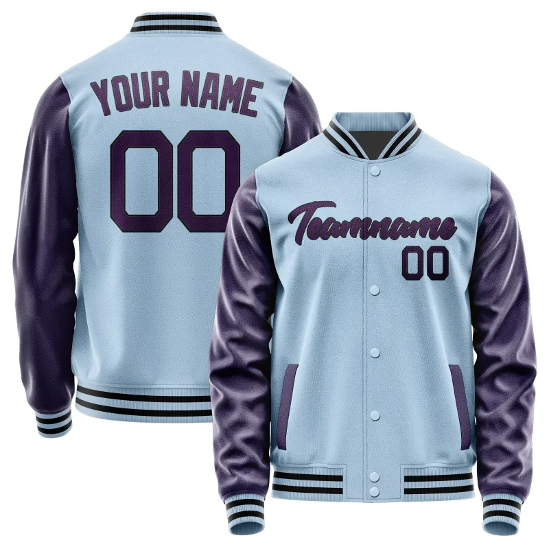 Custom Light Blue Purple Jacket sold by Tailorly