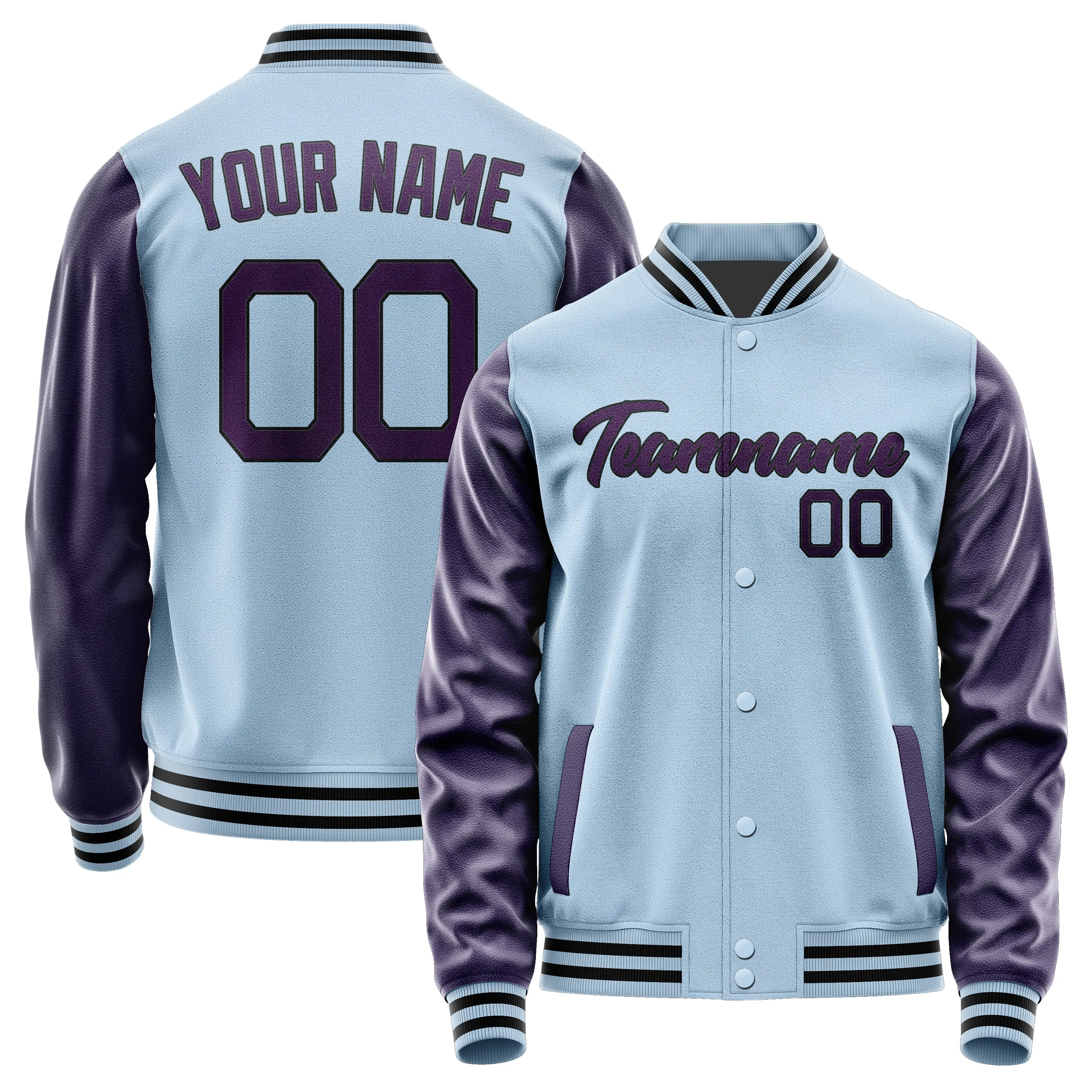 Custom Light Blue Purple Jacket sold by Tailorly