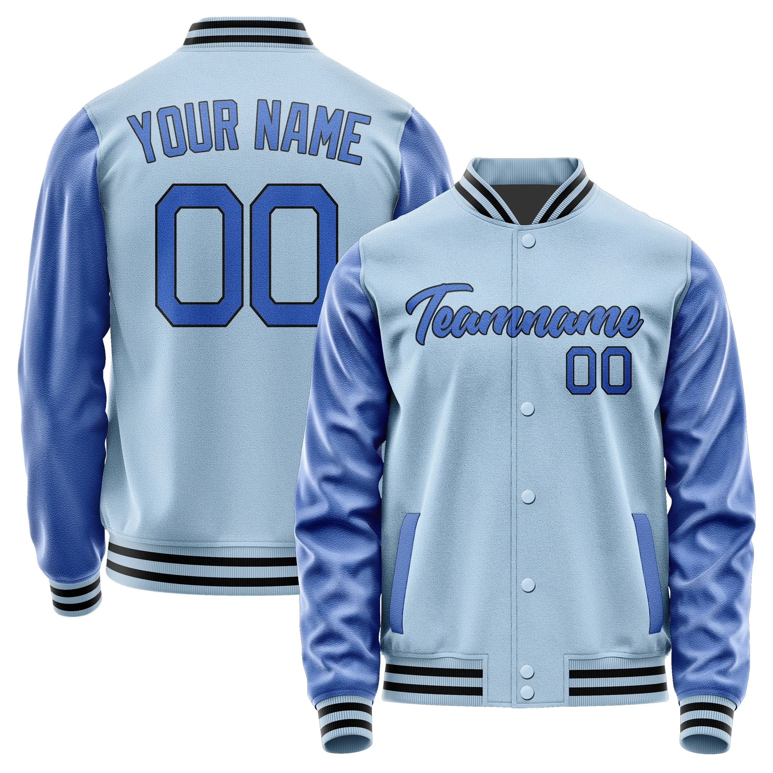 Custom Light Blue Sky Blue Jacket sold by Tailorly