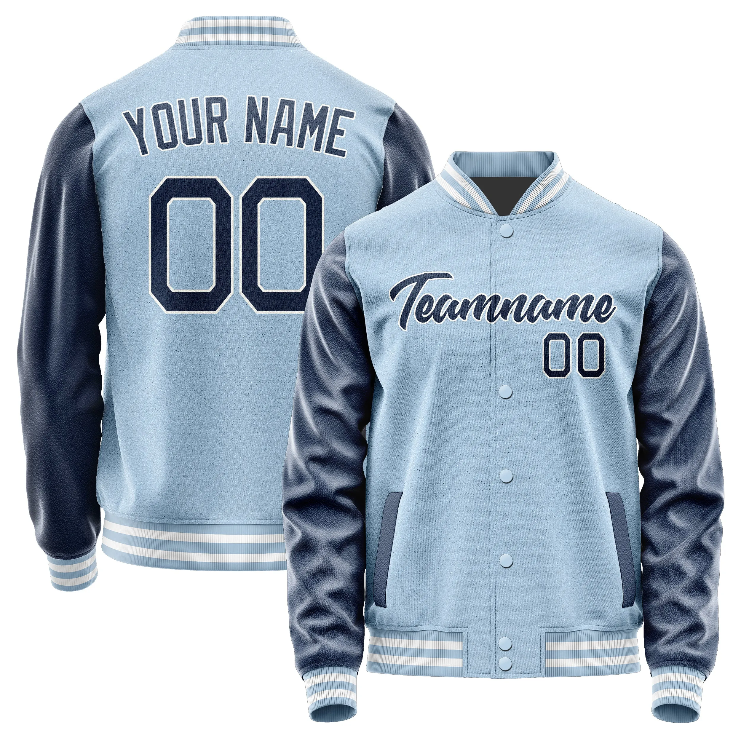 Custom Light Blue Blue Jacket sold by Tailorly