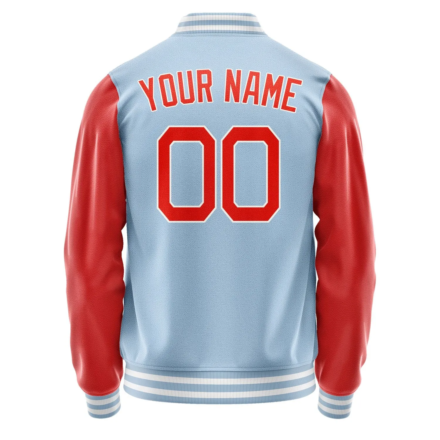 Custom Light Blue Orange Red Jacket sold by Tailorly product image thumbnail 4