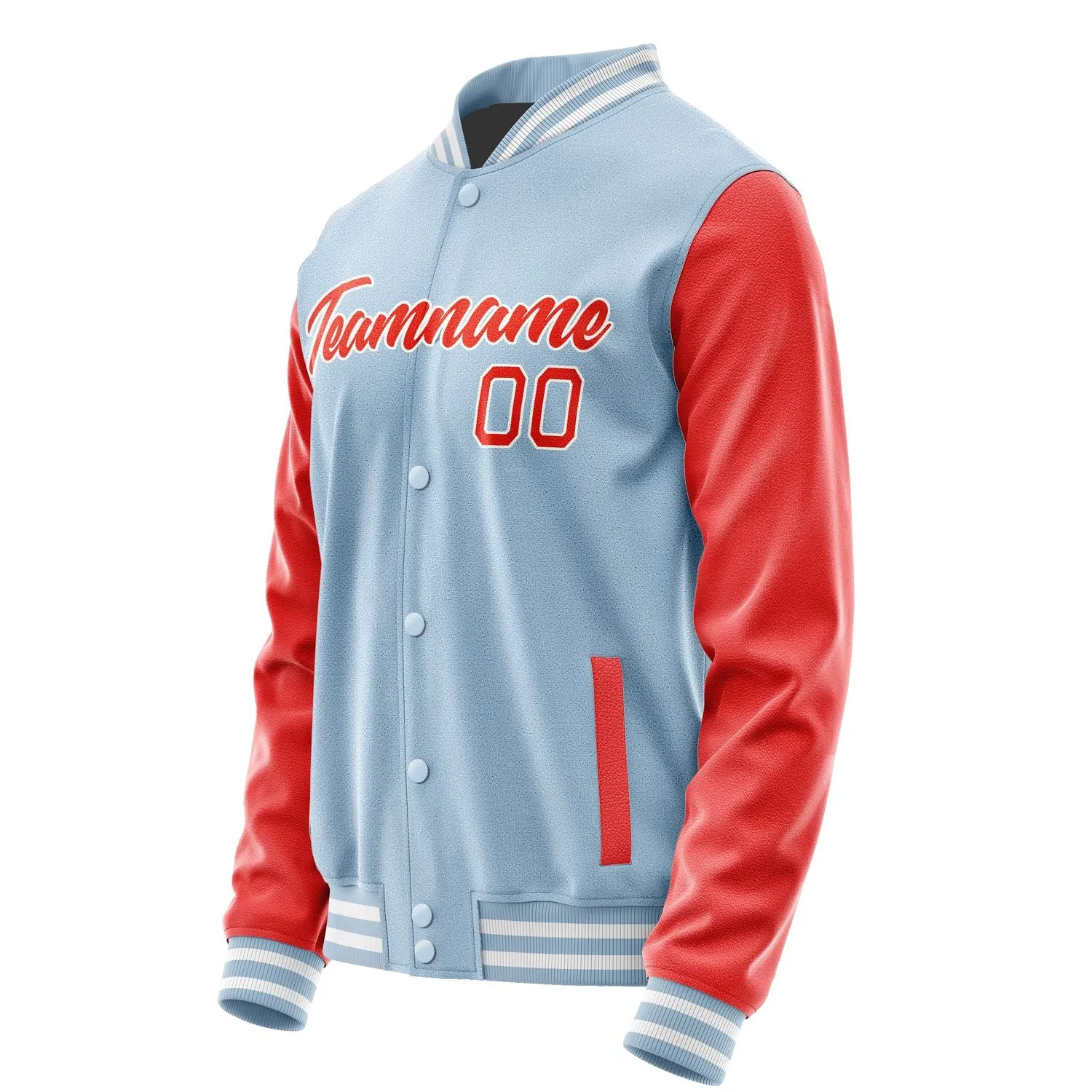 Custom Light Blue Orange Red Jacket sold by Tailorly product image thumbnail 3