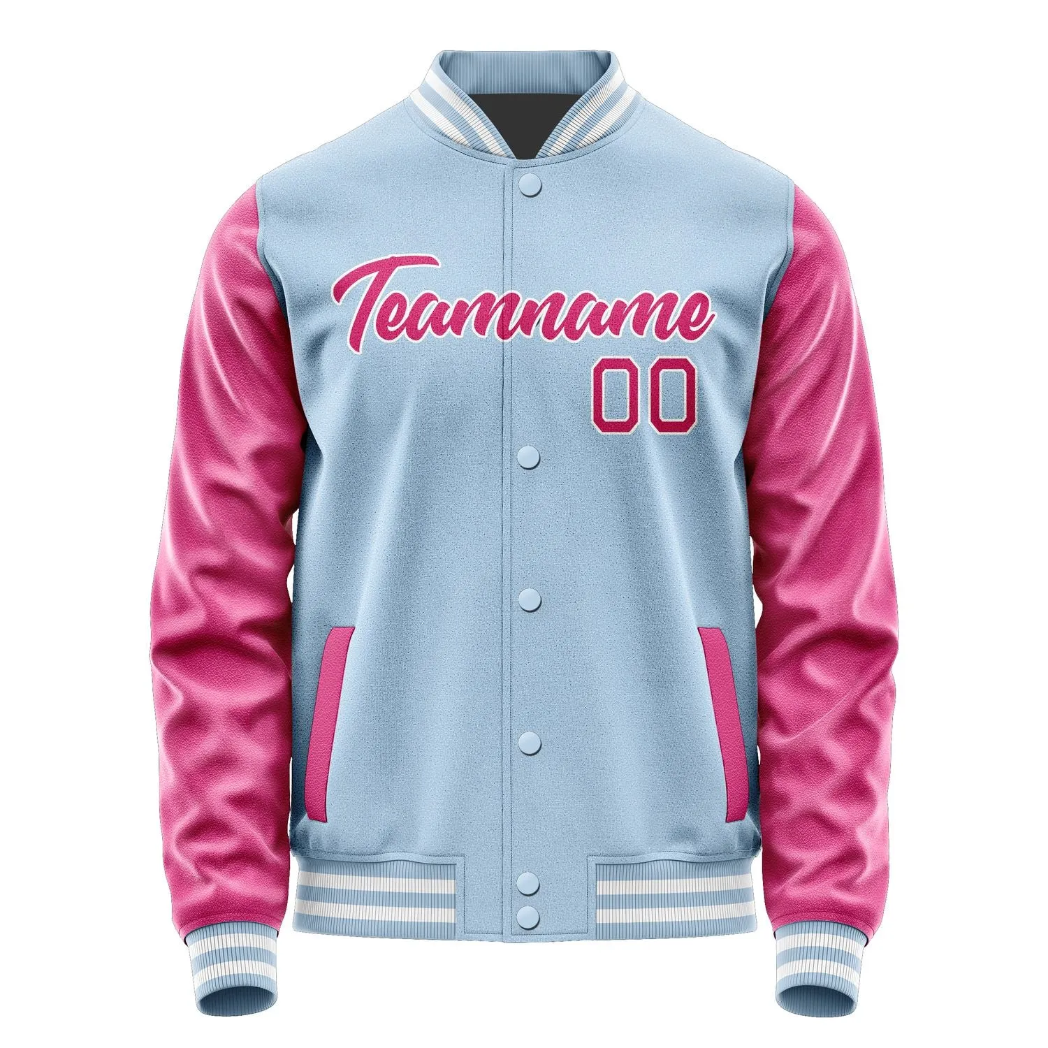 Custom Light Blue Pink Jacket sold by Tailorly product image thumbnail 2