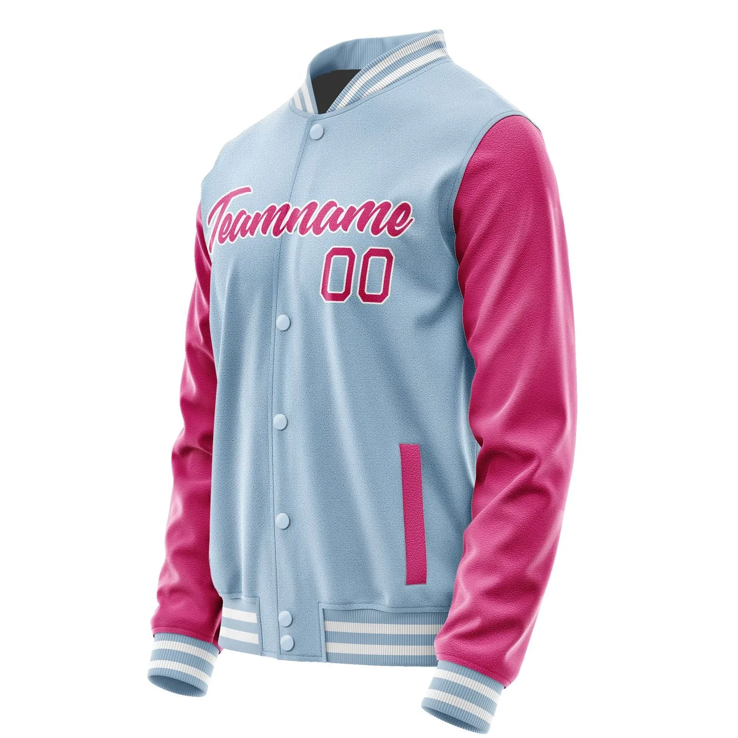 Custom Light Blue Pink Jacket sold by Tailorly product image thumbnail 3